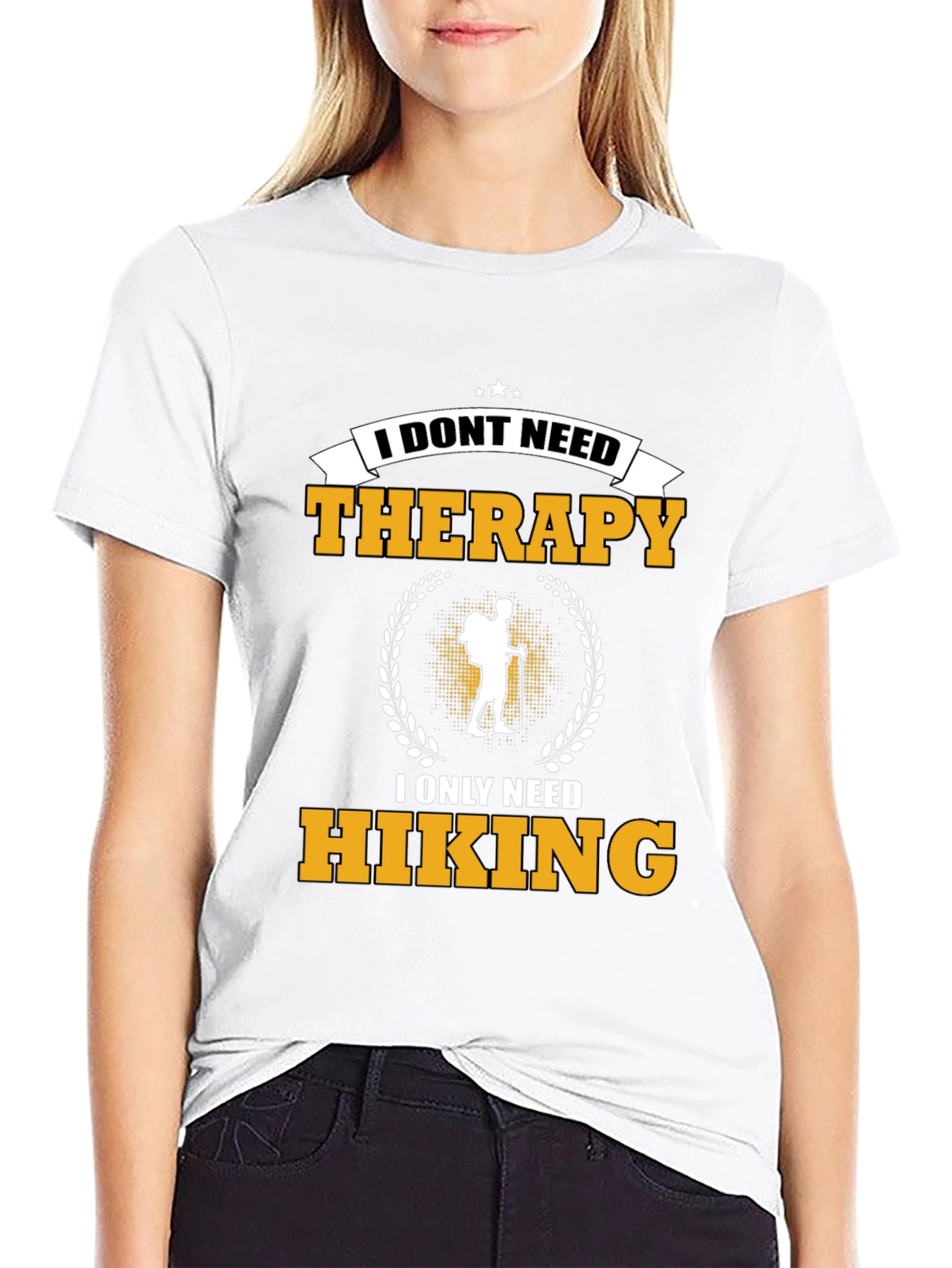 Black Hiking Therapy T-Shirt view 9