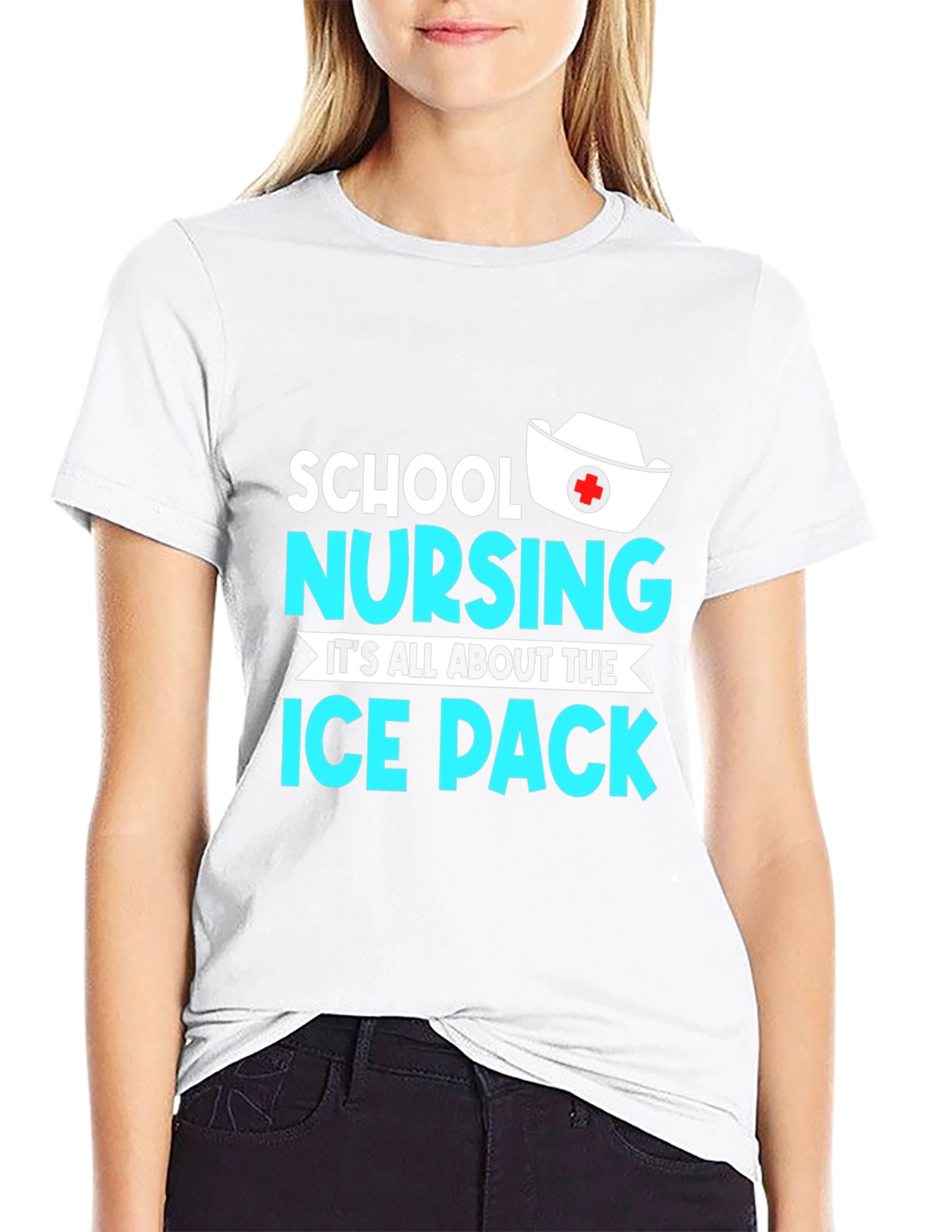 Black School Nursing Ice Pack T-Shirt view 9