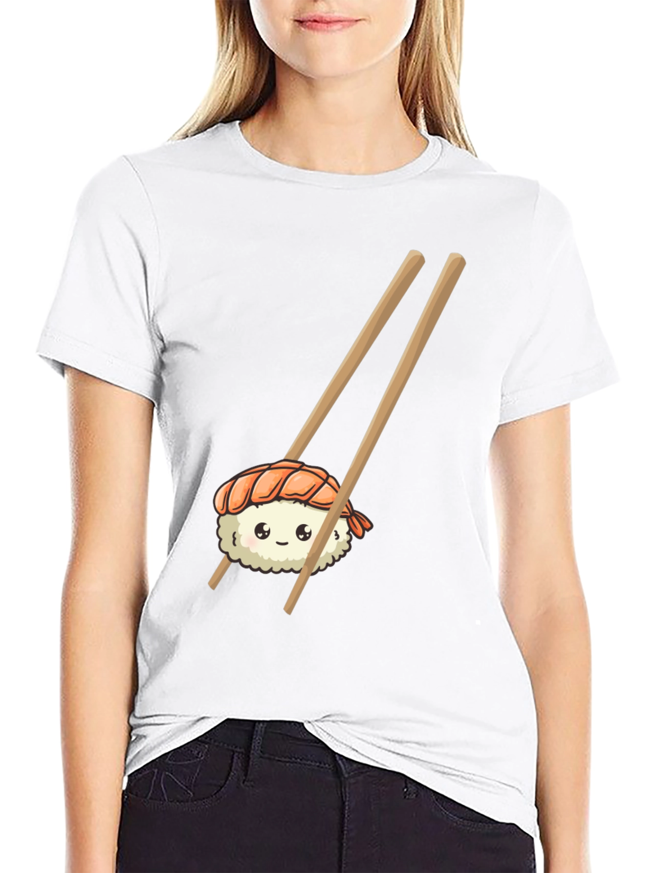 Black Sushi Graphic Tee - Cute Foodie T-Shirt view 9