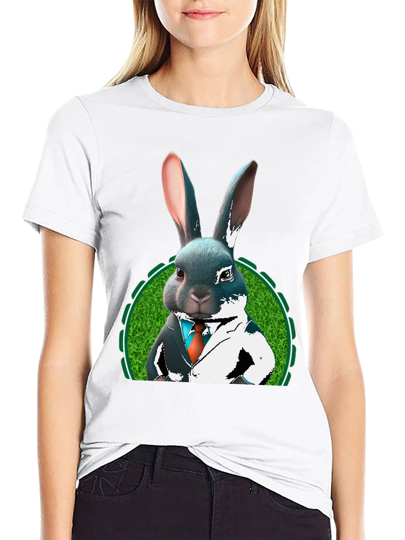 Black Sophisticated Rabbit T-Shirt - Black view 9