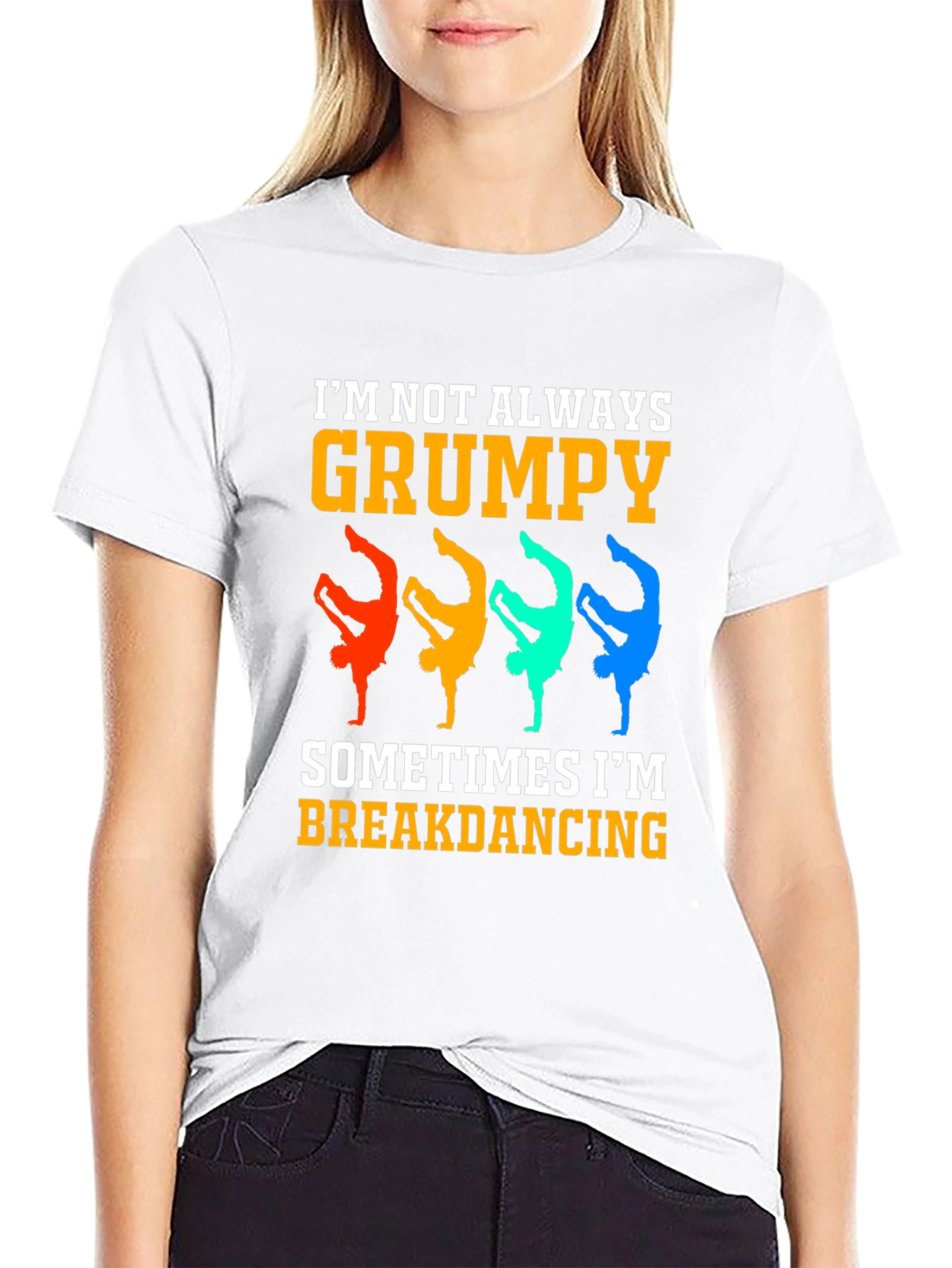 Black Grumpy Breakdancing Graphic Tee - Funny Men's T-Shirt view 9