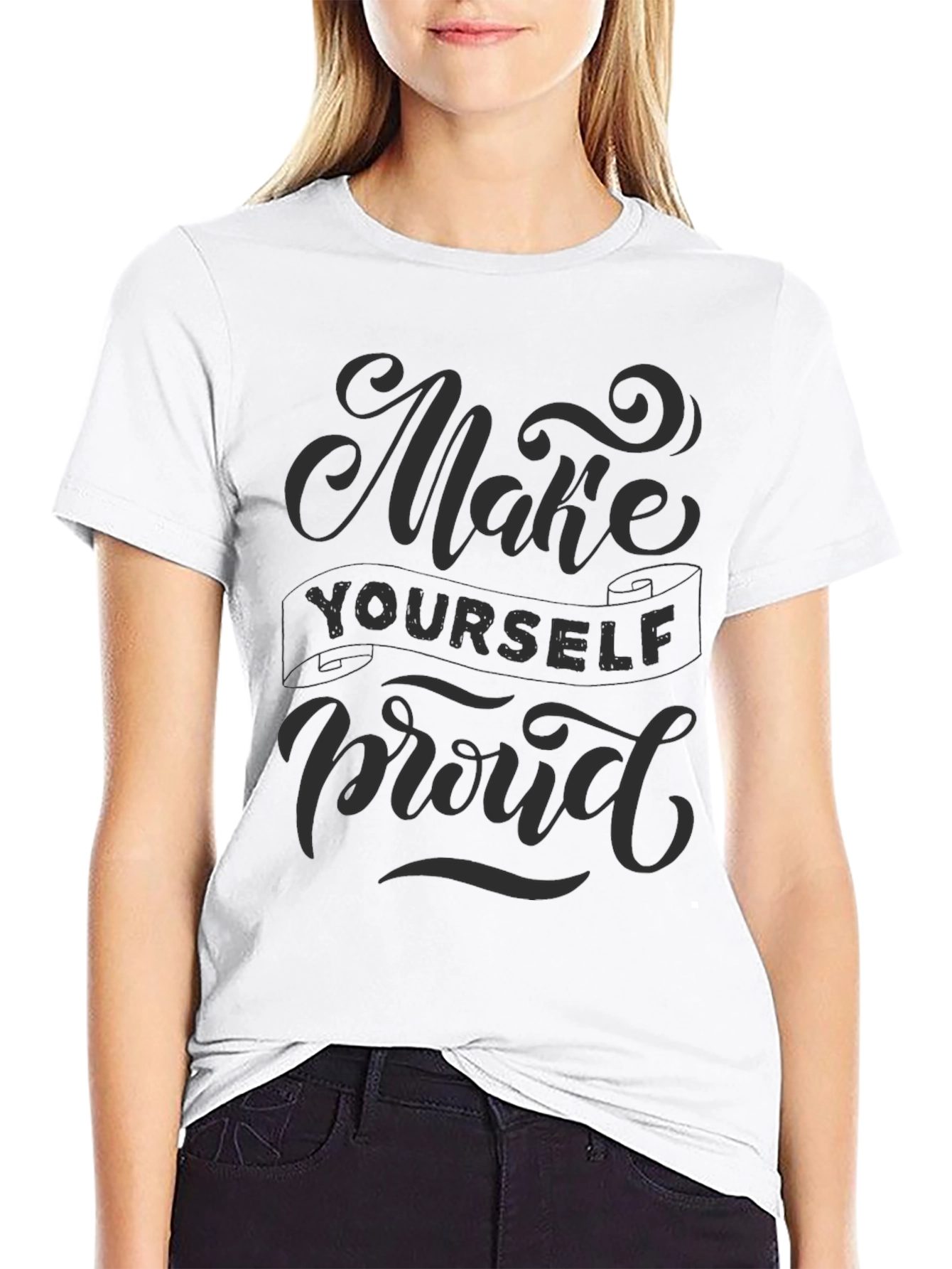 Black Make Yourself Proud Graphic Tee - Mens Black T-Shirt view 9