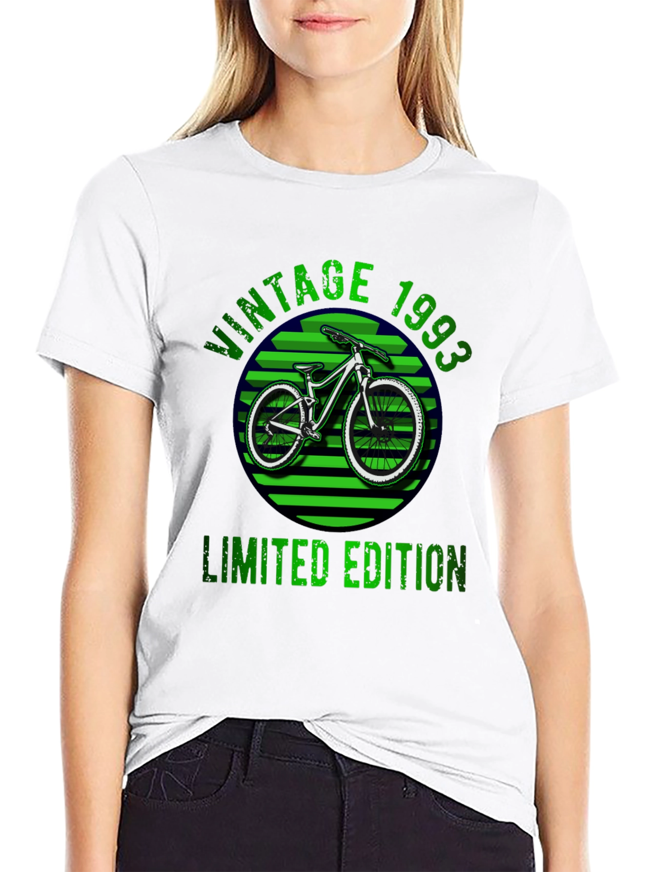 Black Vintage 1993 Limited Edition Bicycle Graphic T-Shirt view 9