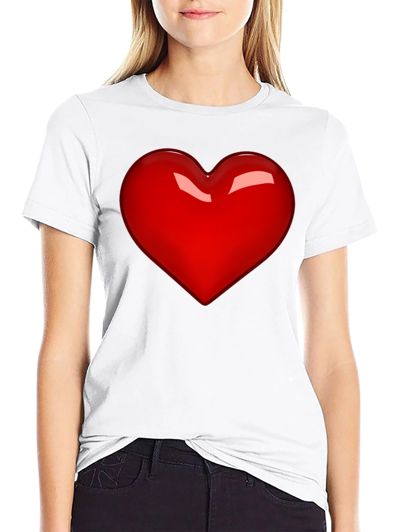 Black Bold Red Heart Graphic Tee - Men's Black T-Shirt view 9