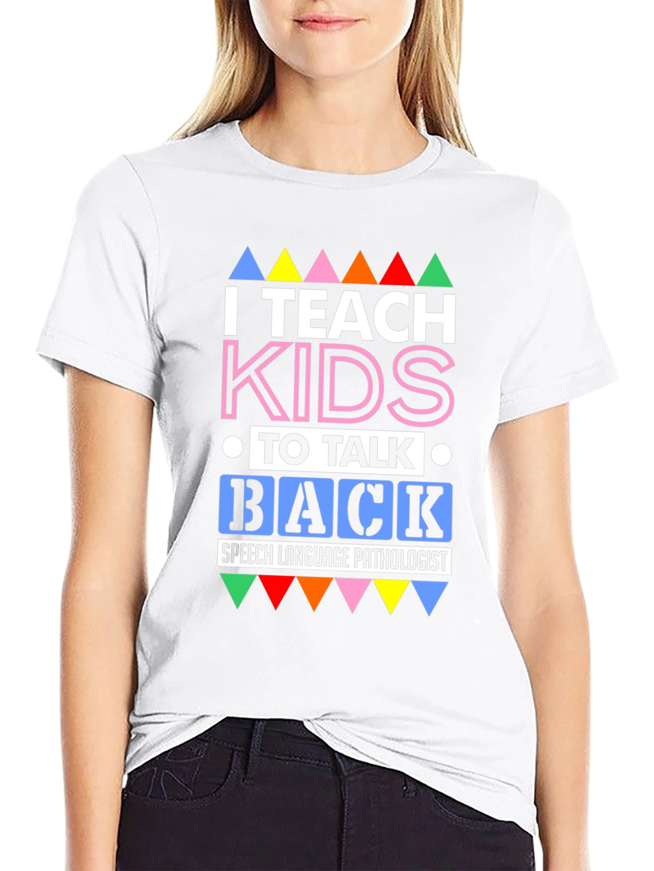 Black I Teach Kids to Talk Back T-Shirt view 9
