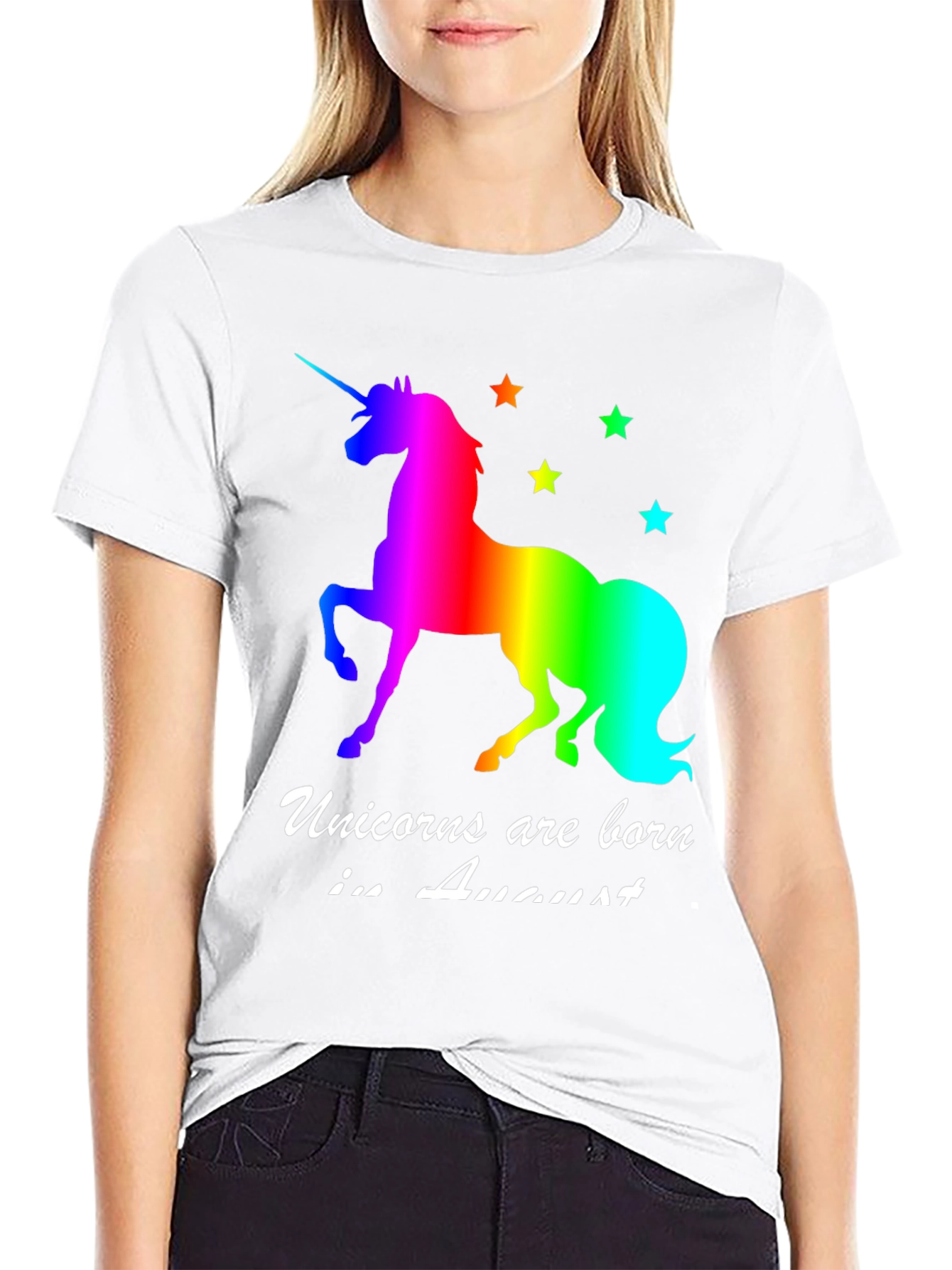 Black Unicorns Are Born In August T-Shirt view 9