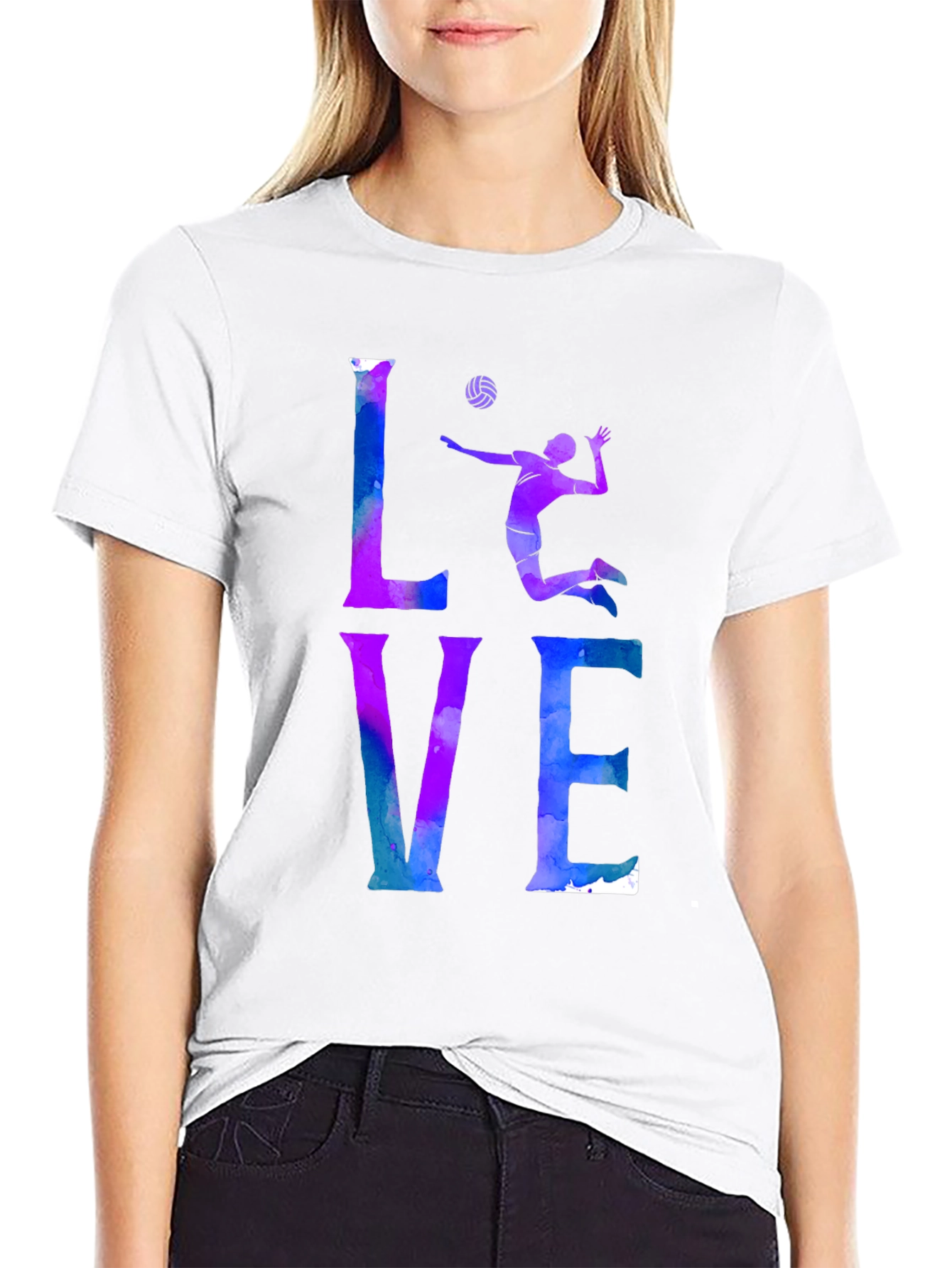 Black Volleyball Love Graphic Tee - Stylish Sports Shirt view 9