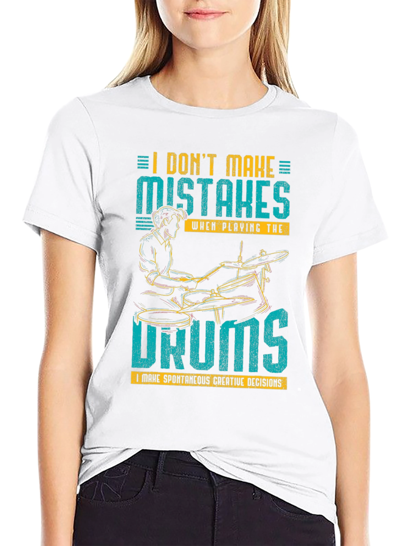 Black Drummer T-Shirt: I Don't Make Mistakes! view 9