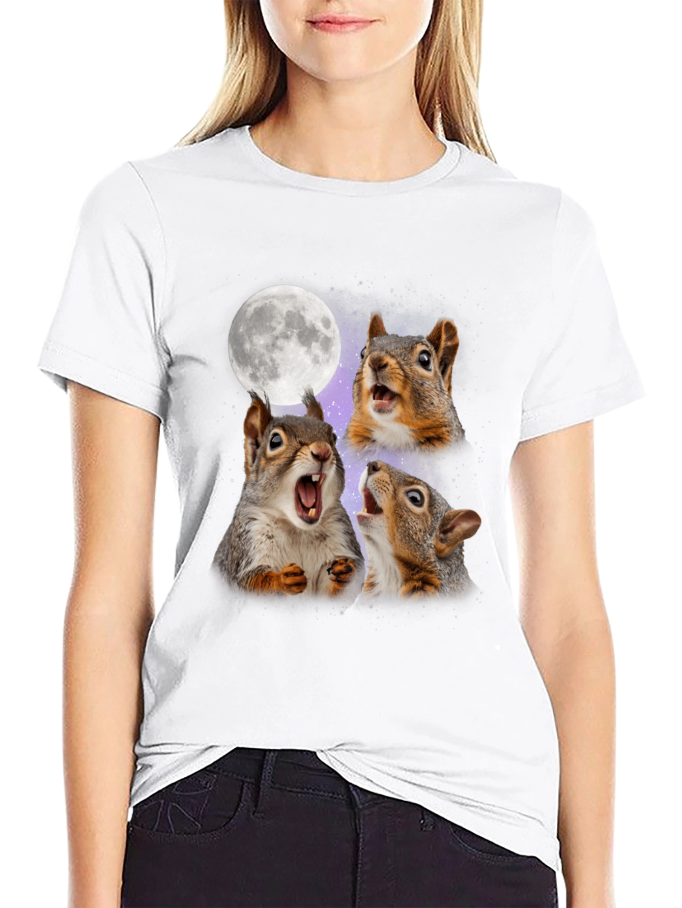 Black Squirrel Moon Howl T-Shirt view 9