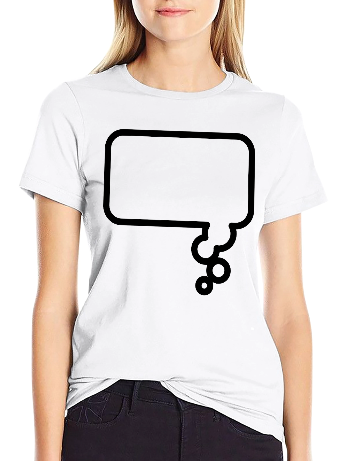 Black Thinking Bubble Graphic Tee - Black Casual Shirt view 9