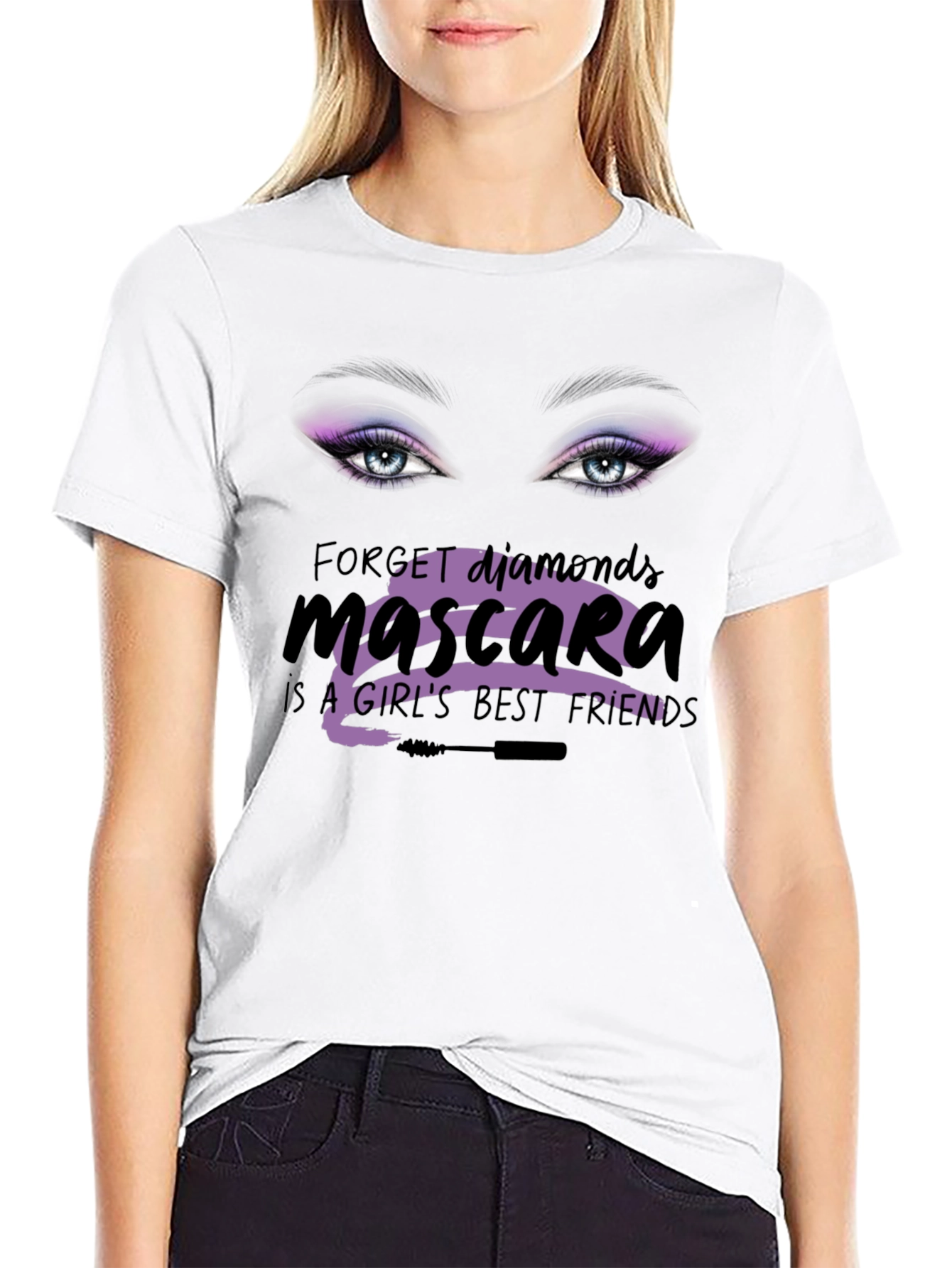 Black Mascara Lover T-Shirt - Forget Diamonds! view 9