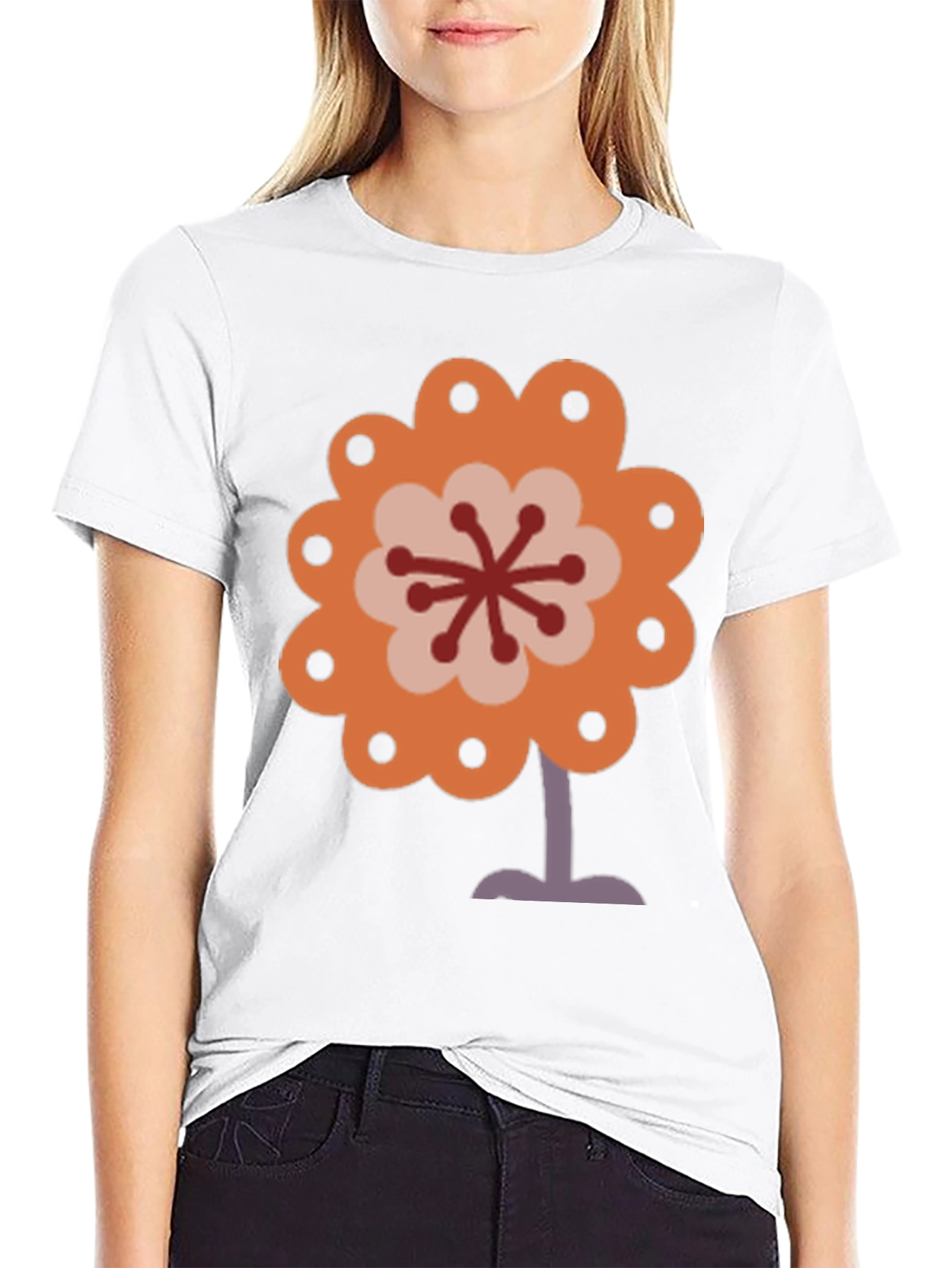 Black Retro Flower Power Graphic Tee - Black view 9