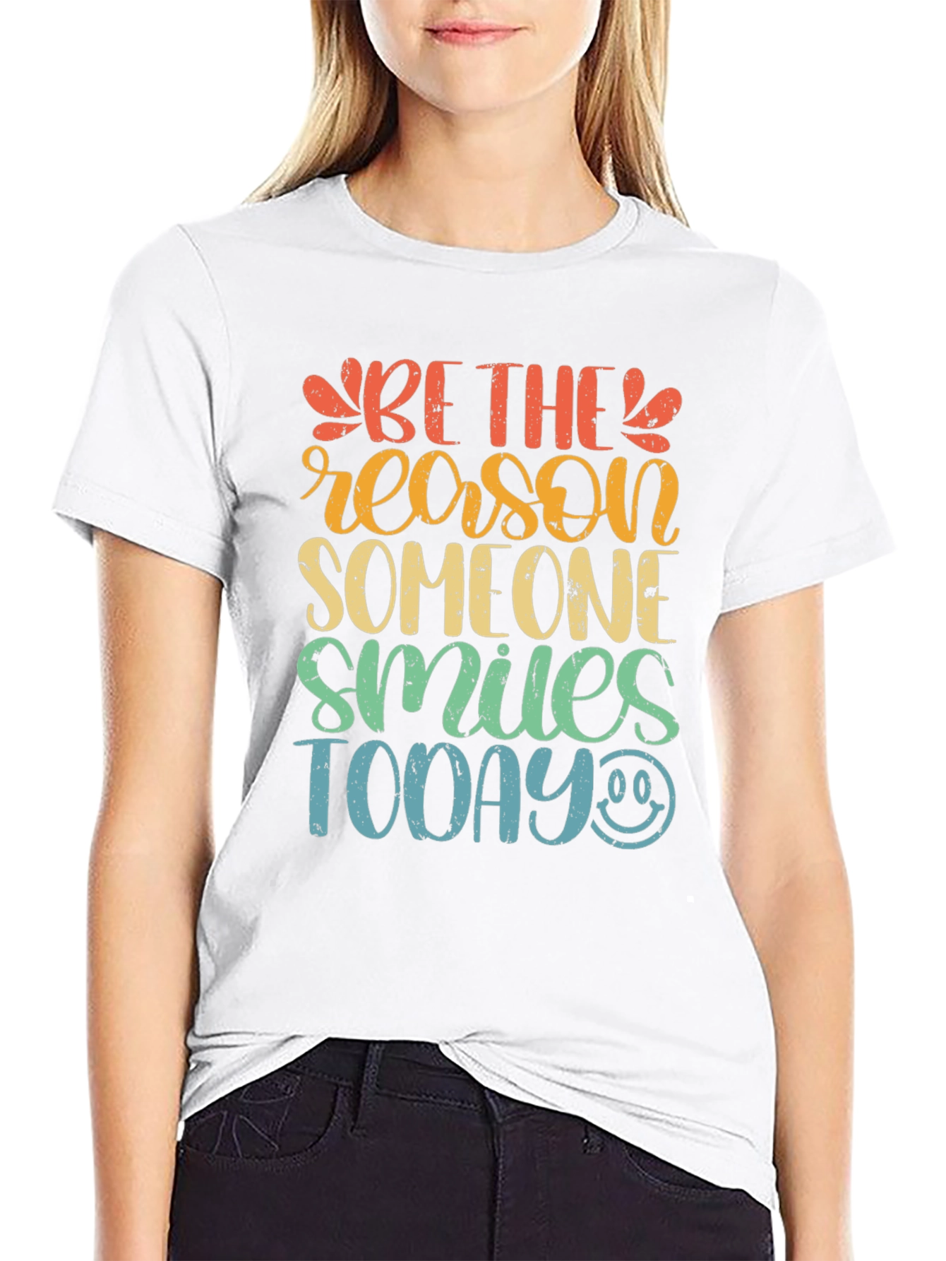 Black Be the Reason Someone Smiles Today Graphic Tee view 9