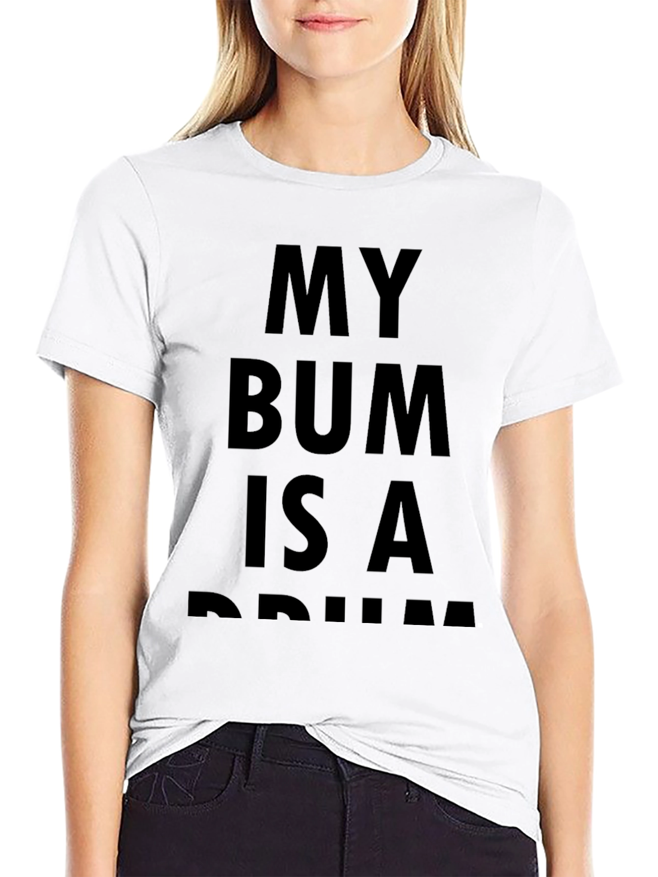 Black My Bum Is A Drum Black T-Shirt view 9