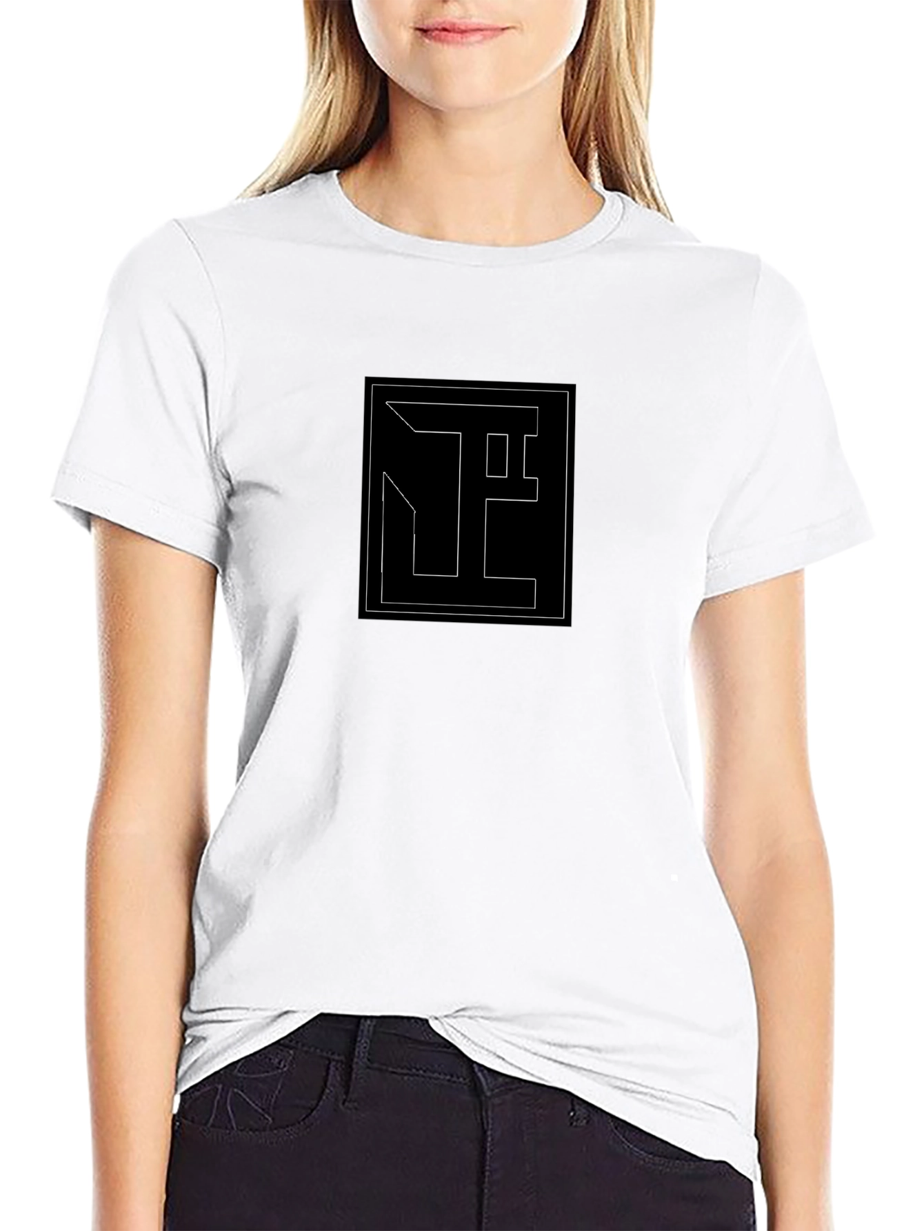 Black Abstract Graphic Print Black T-Shirt view 9