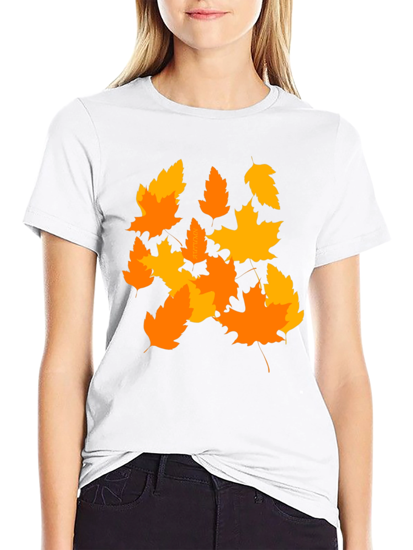 Black Autumn Leaves Graphic Tee - Stylish Fall Fashion view 9