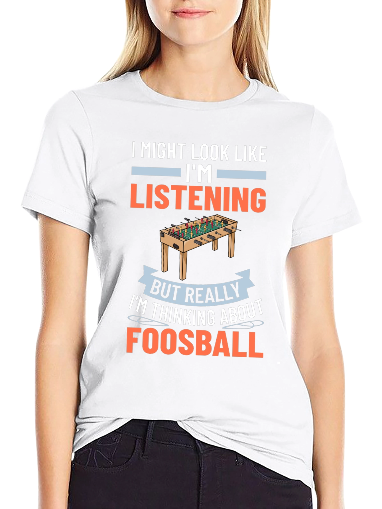 Black Foosball T-Shirt - I'm Thinking About Foosball view 9