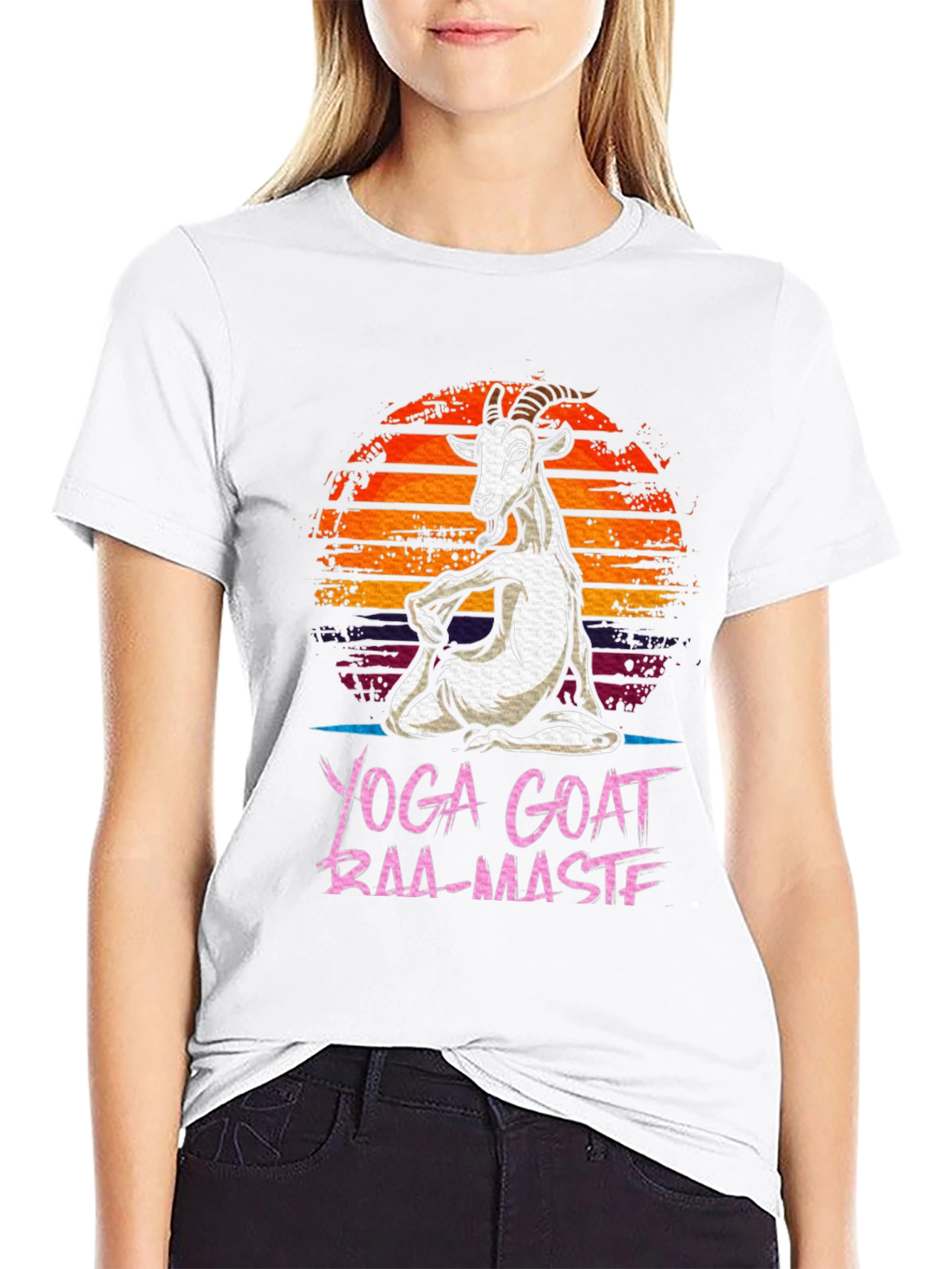Black Yoga Goat Baa-Maste Funny Graphic Tee view 9