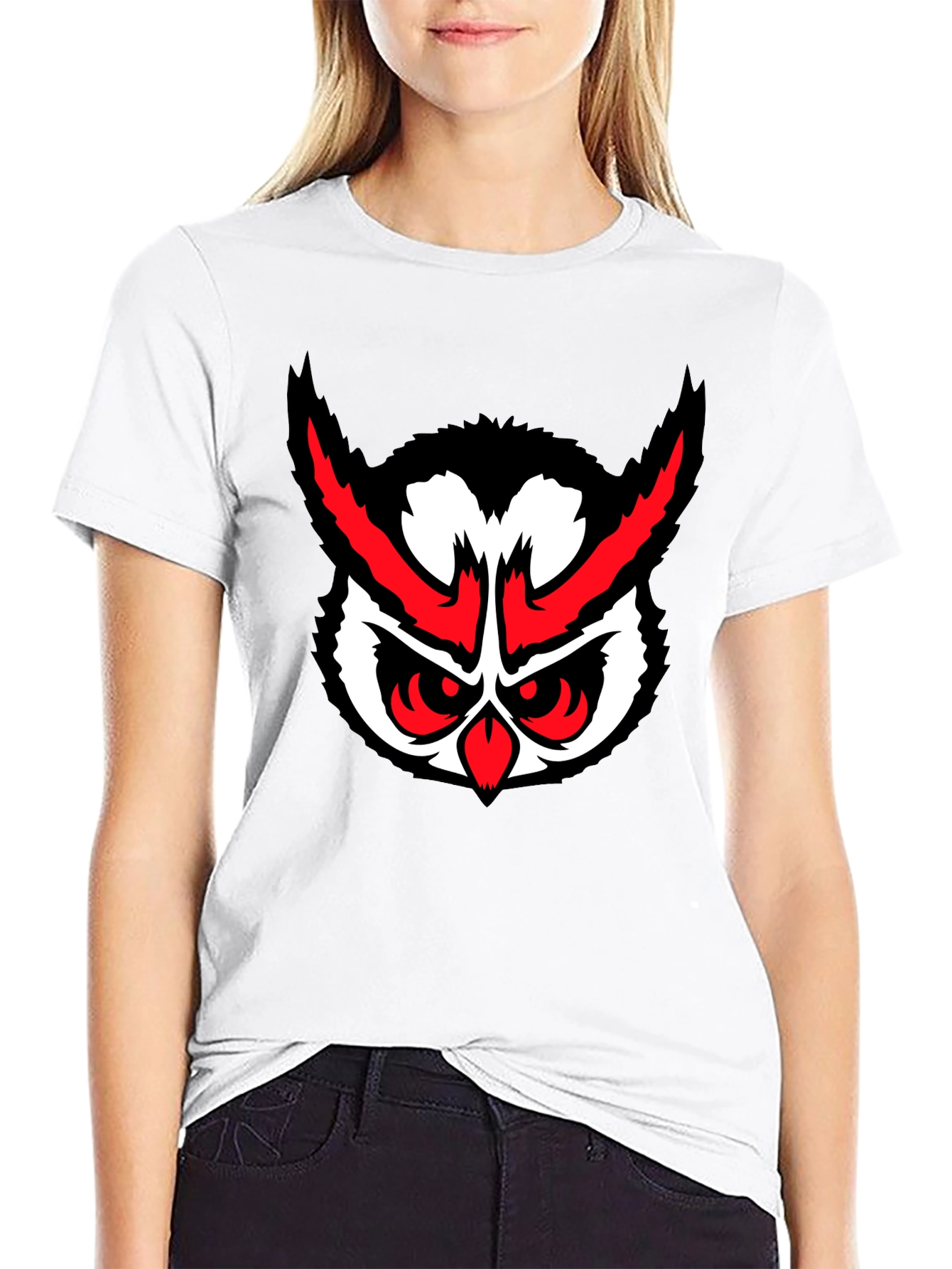 Black Men's Black Owl Graphic T-Shirt view 9