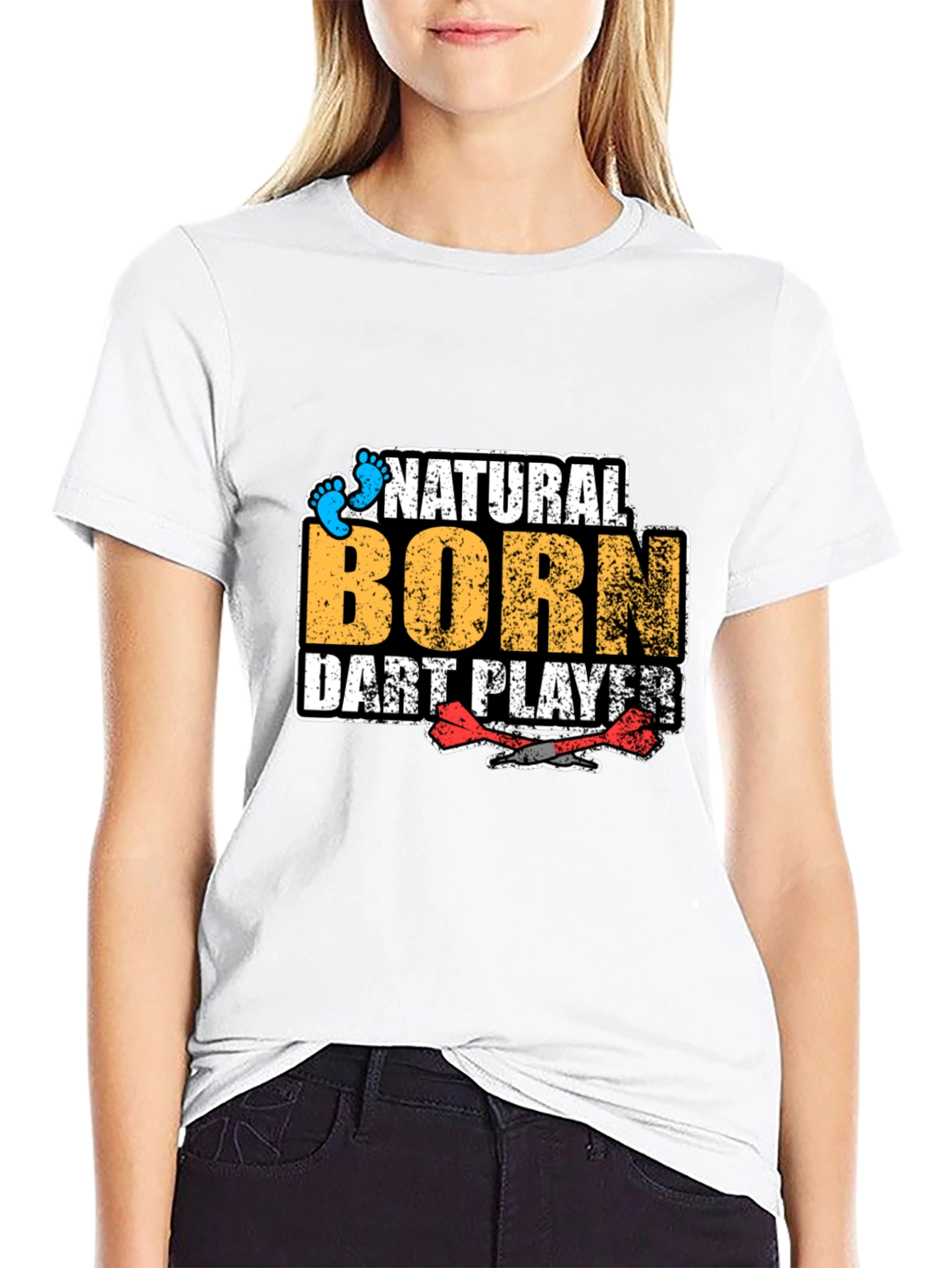 Black Natural Born Dart Player Graphic Tee view 9