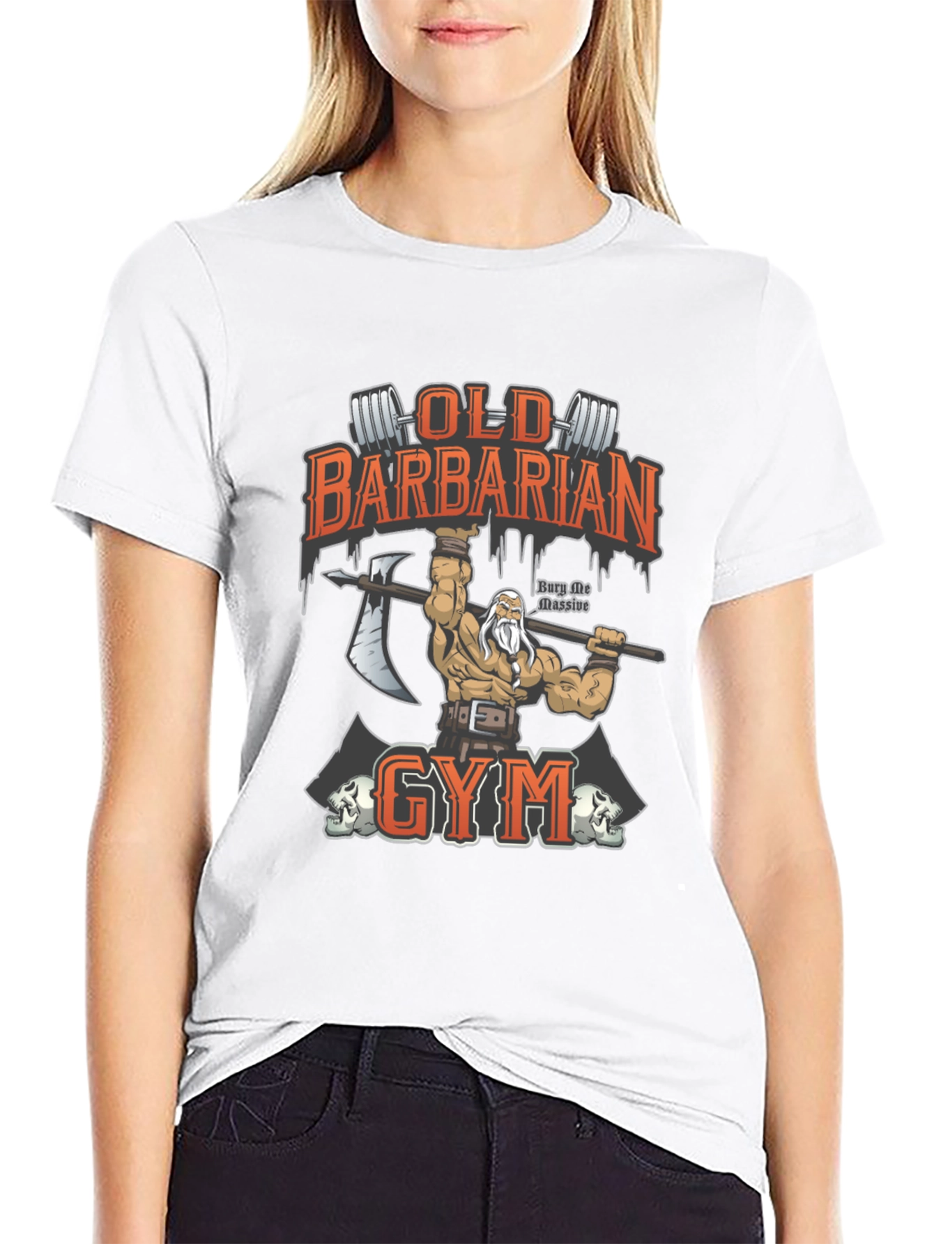Black Old Barbarian Gym Black T-Shirt view 9