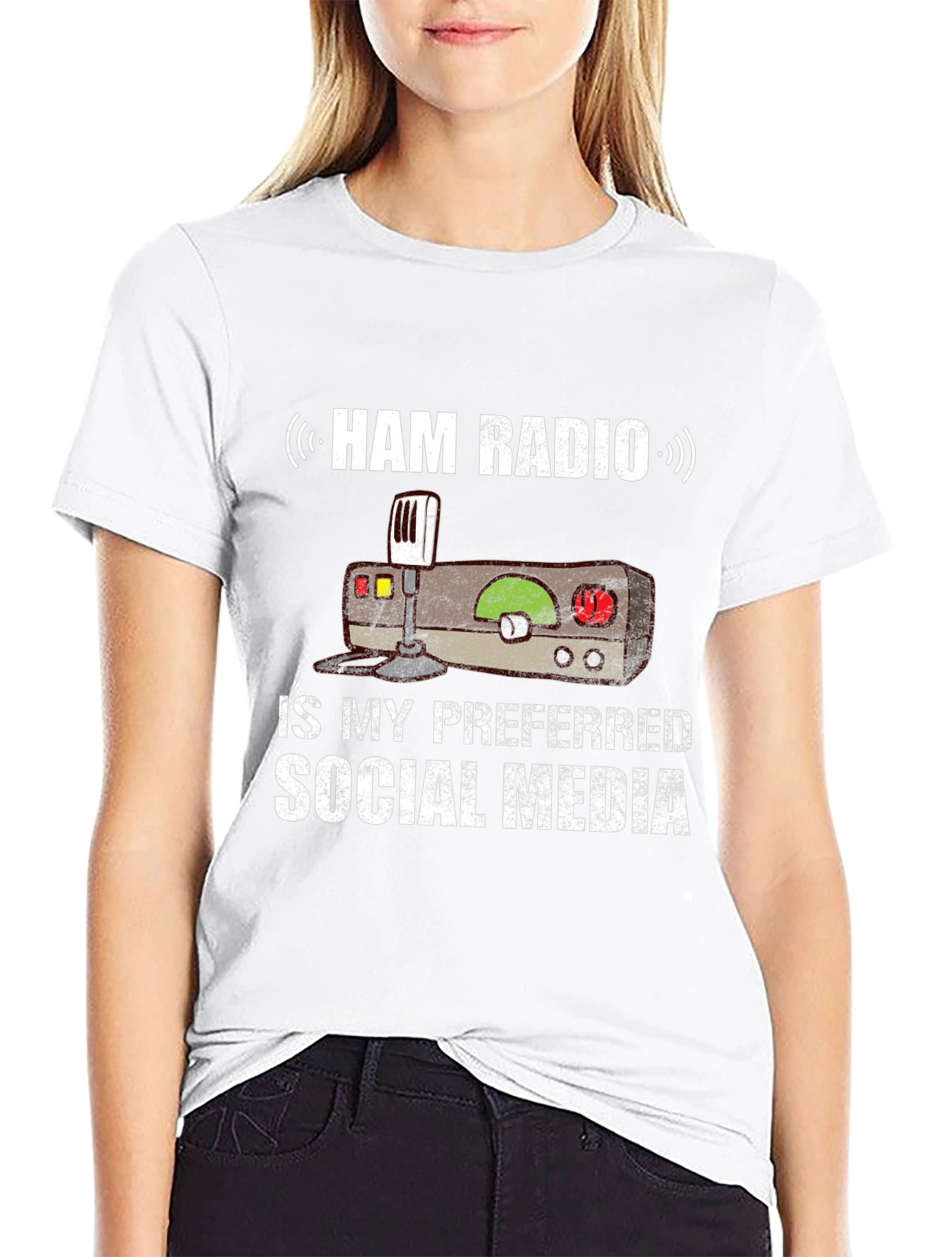 Black Ham Radio Social Media T-Shirt view 9