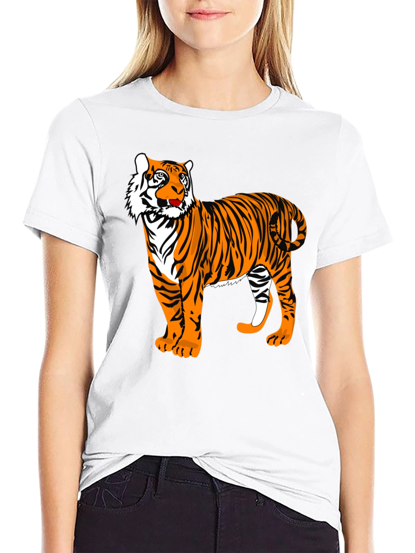 Black Tiger Graphic Black T-Shirt view 9