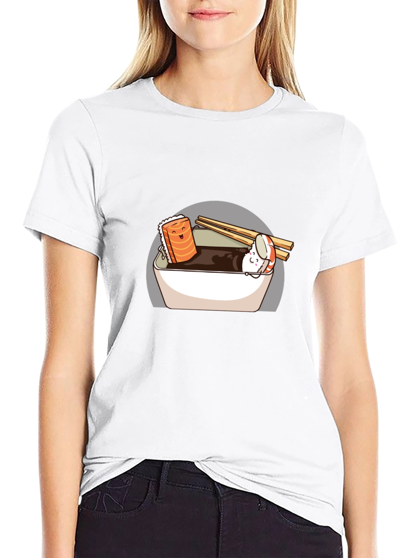 Black Sushi Lover's T-Shirt - Funny Food Graphic Tee view 9