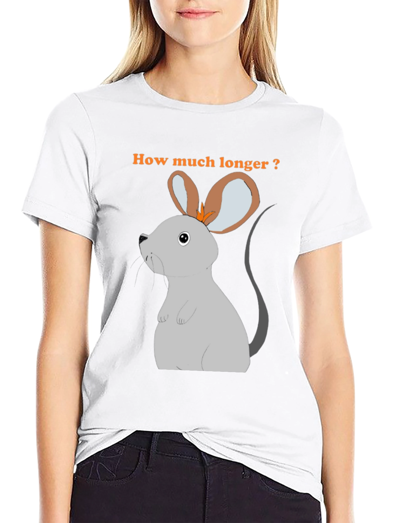 Black How Much Longer Mouse T-Shirt view 9