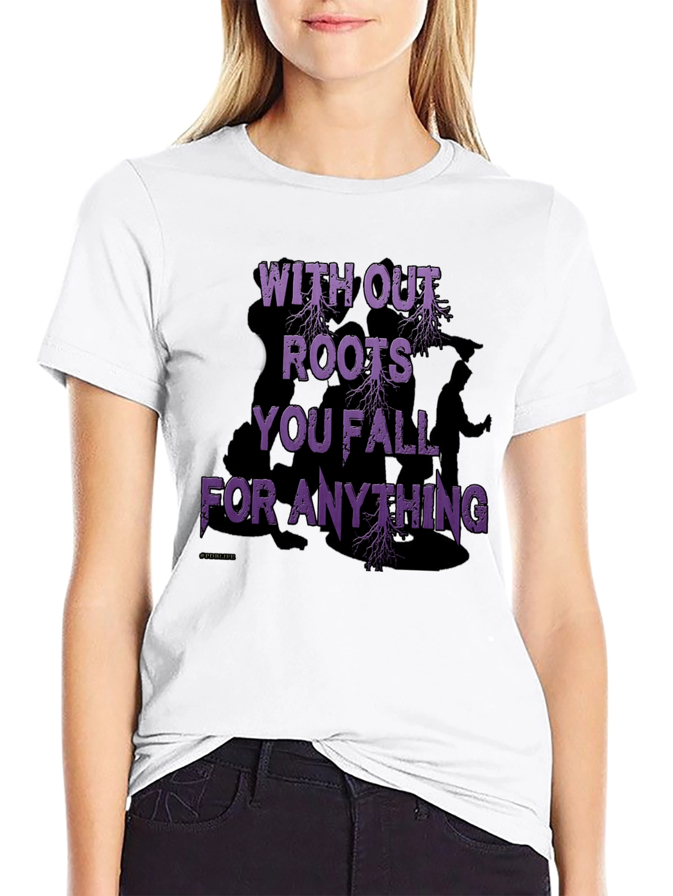 Black Roots Graphic Print Black T-Shirt view 9