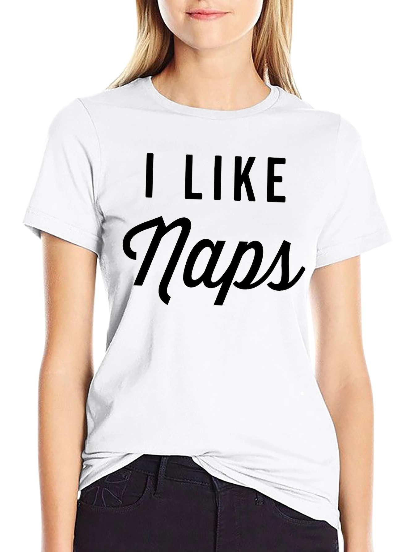 Black I Like Naps Black T-Shirt - Comfortable & Stylish view 9