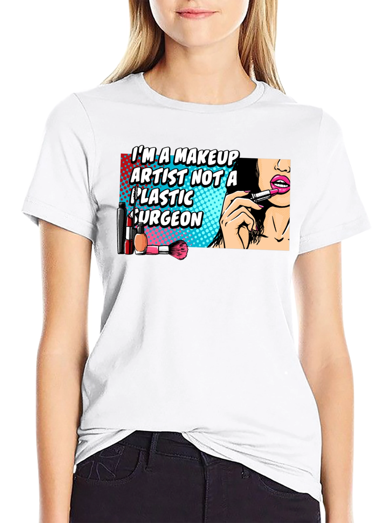 Black Makeup Artist T-Shirt - Funny Cosmetic Tee view 9