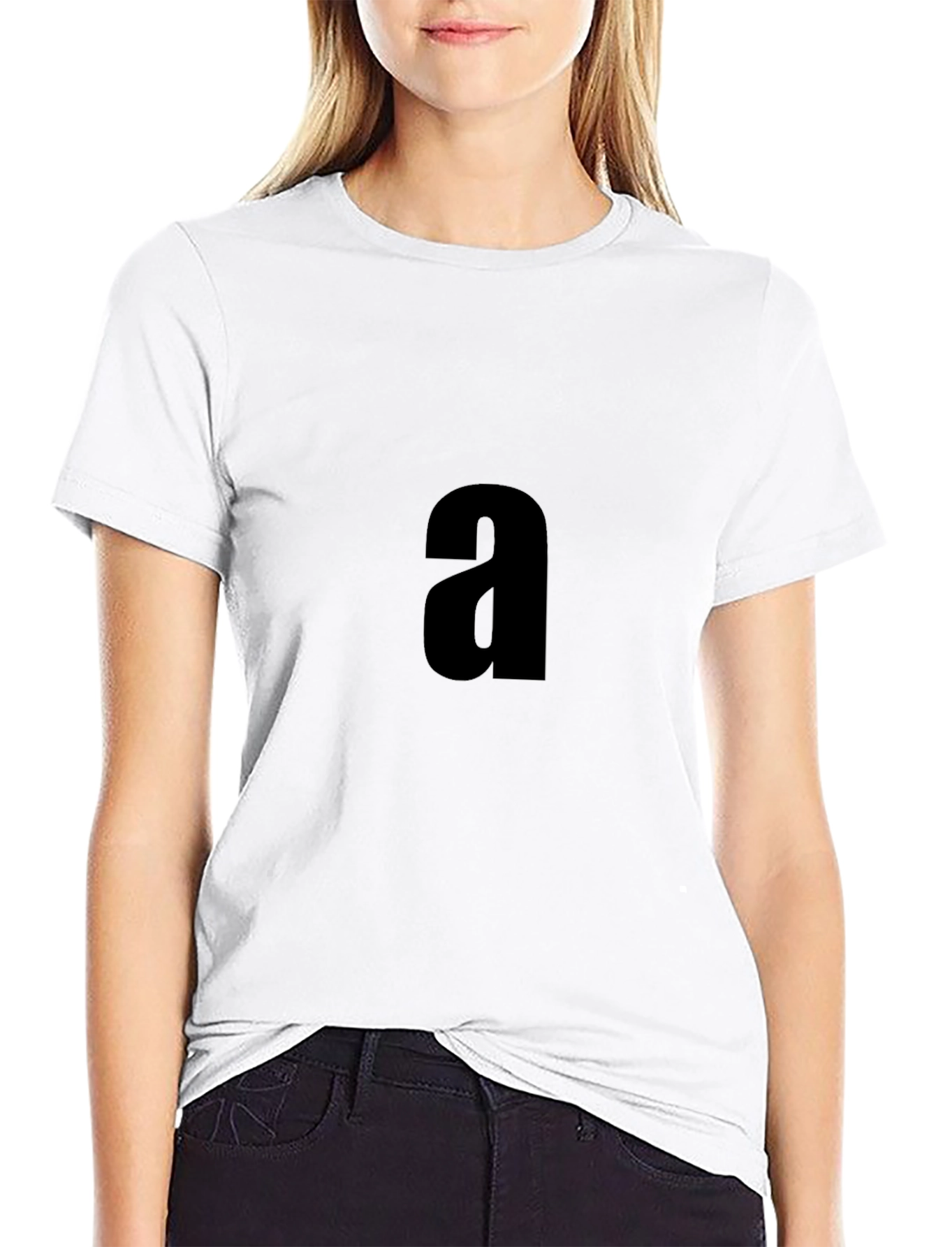 Black Black "a" Graphic Tee view 9