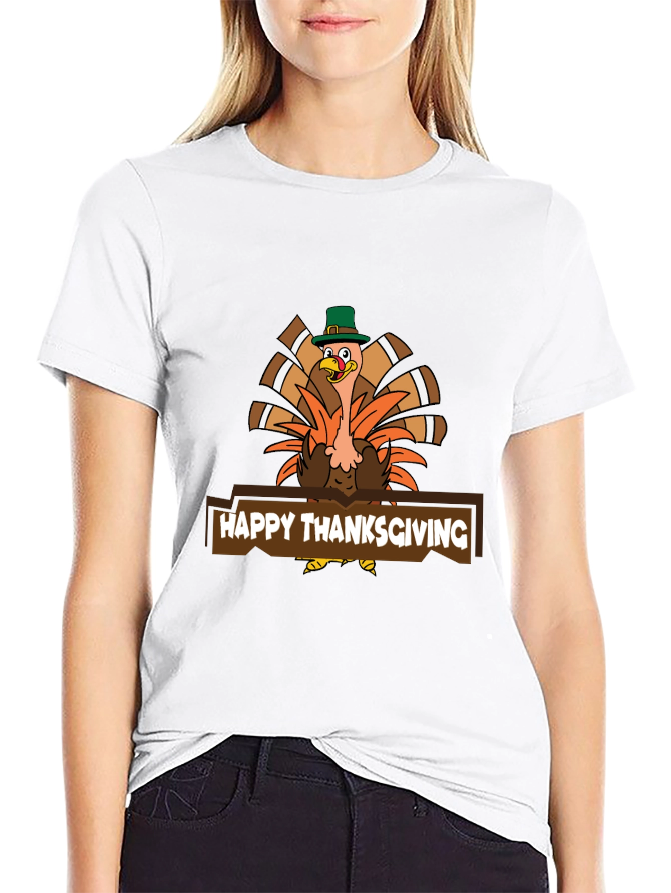 Black Thanksgiving Turkey T-Shirt - Holiday Graphic Tee view 9