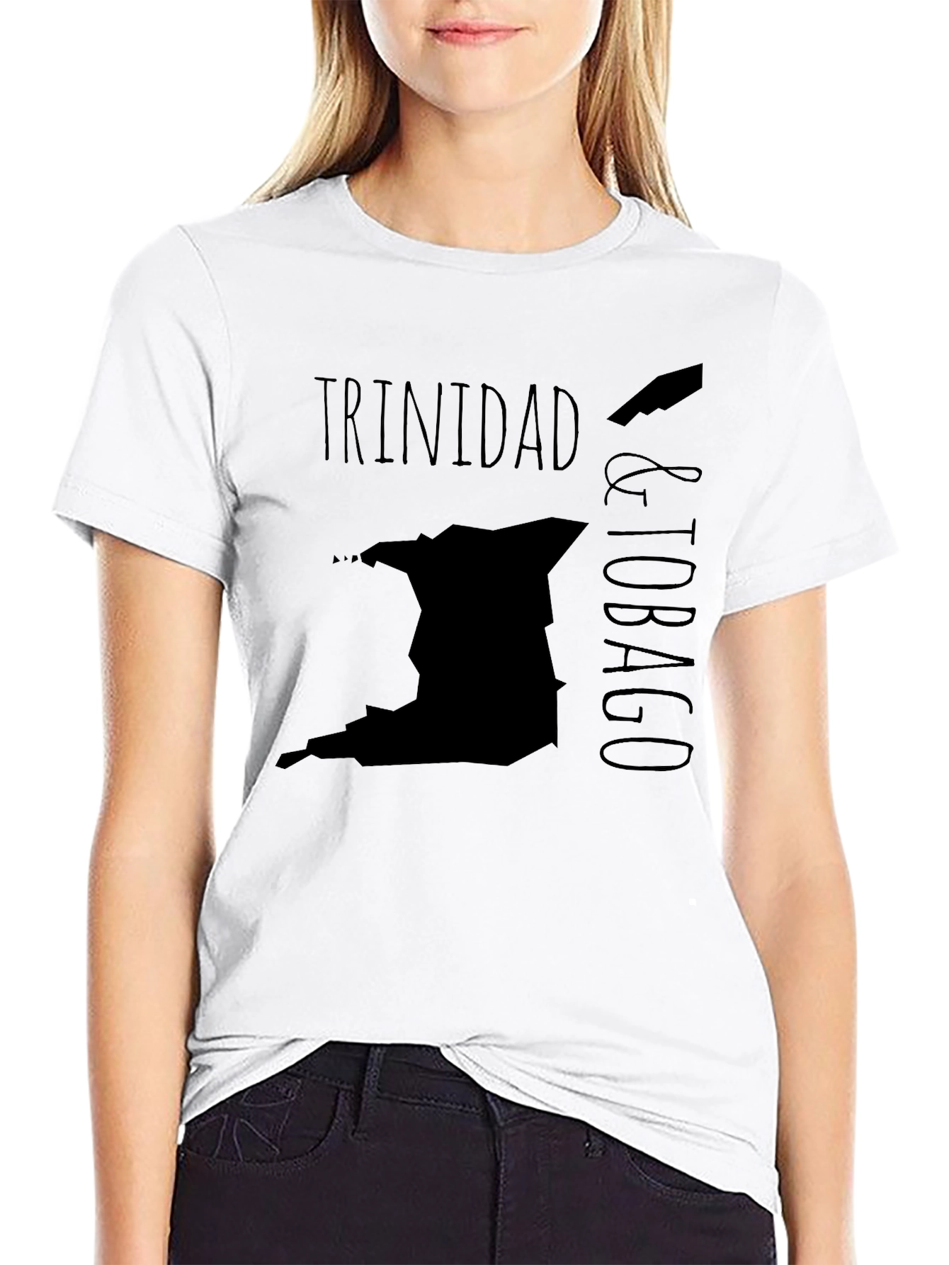 Trinidad & Tobago Map T-Shirt - Black Graphic Tee - 9