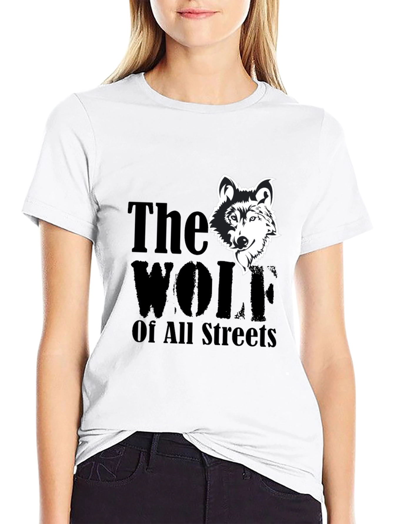 Black The Wolf Of All Streets Graphic Tee view 9