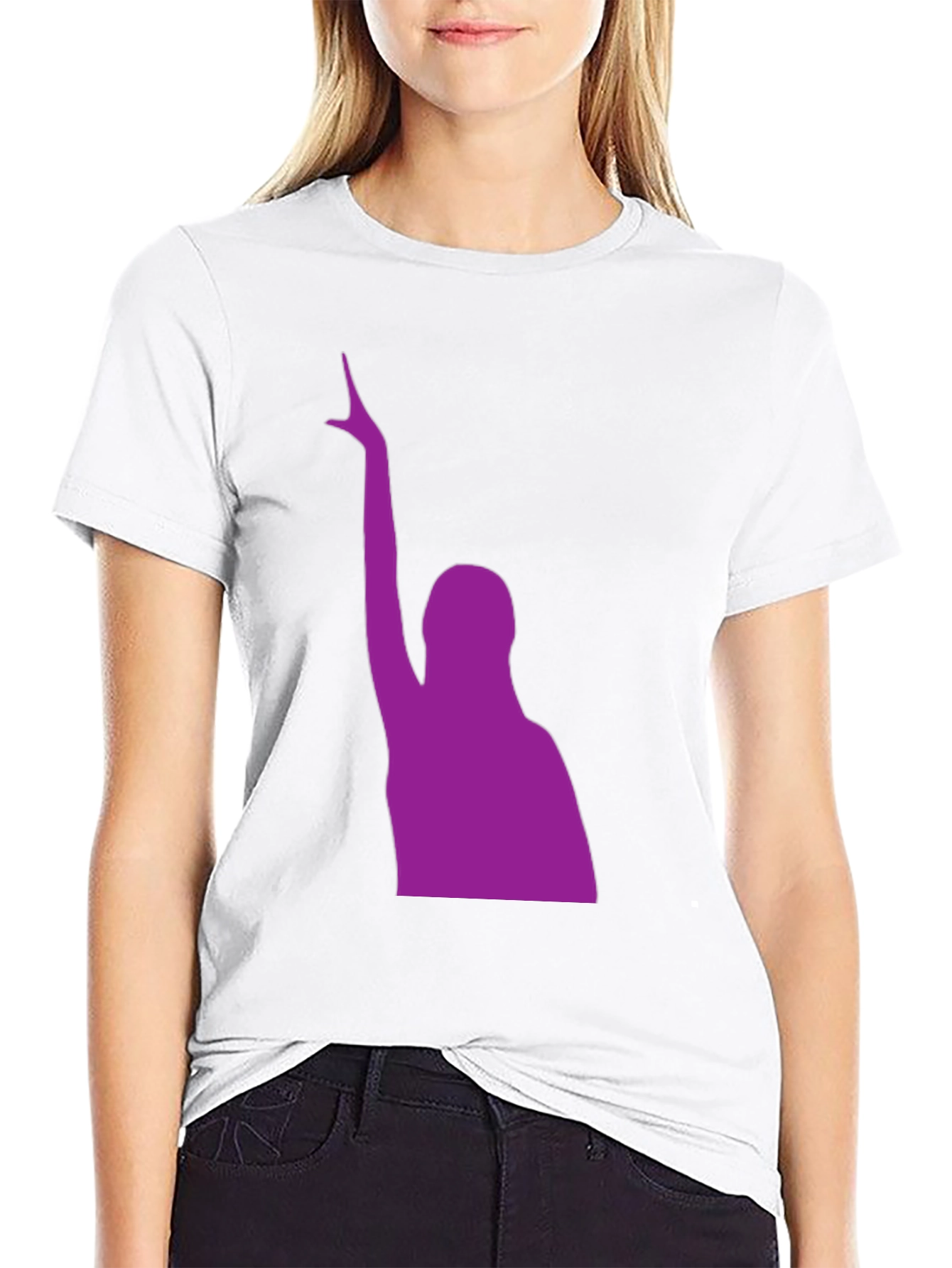 Black Purple Silhouette Graphic Black T-Shirt view 9