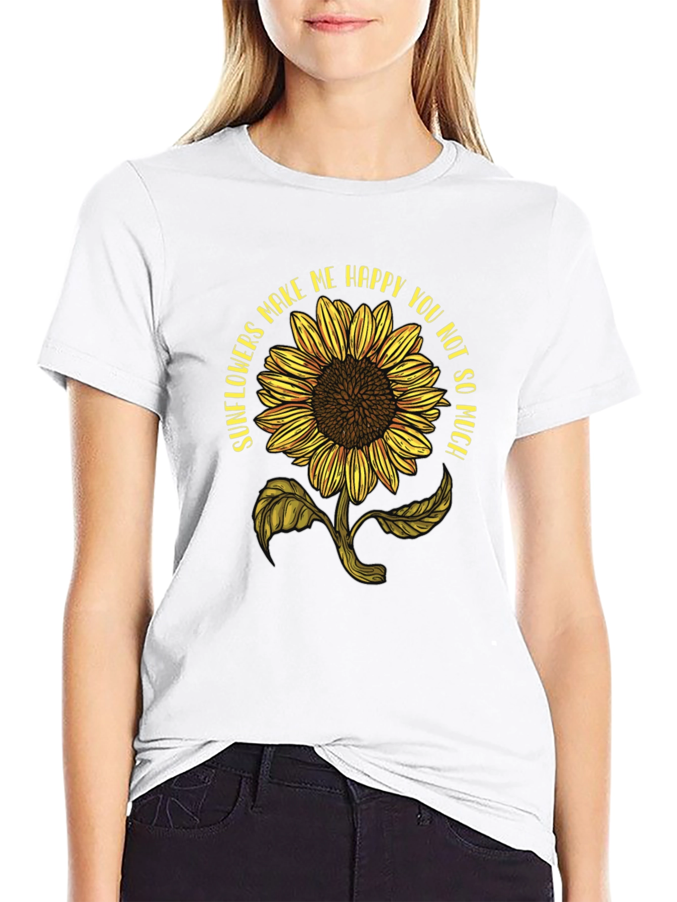 Black Sunflower Graphic Tee - Makes Me Happy view 9