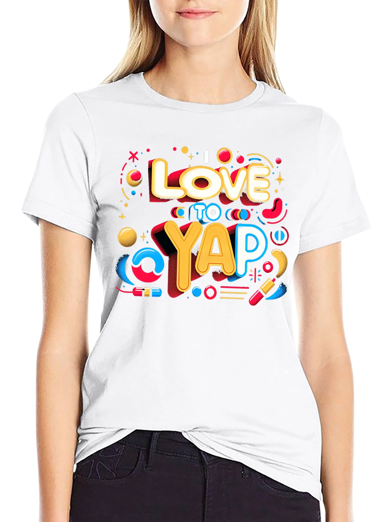 Black I Love to Yap T-Shirt - Graphic Tee view 9