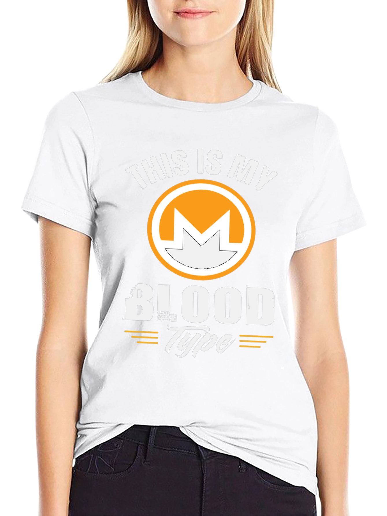 Black Monero Blood Type T-Shirt - Crypto Fan Apparel view 9
