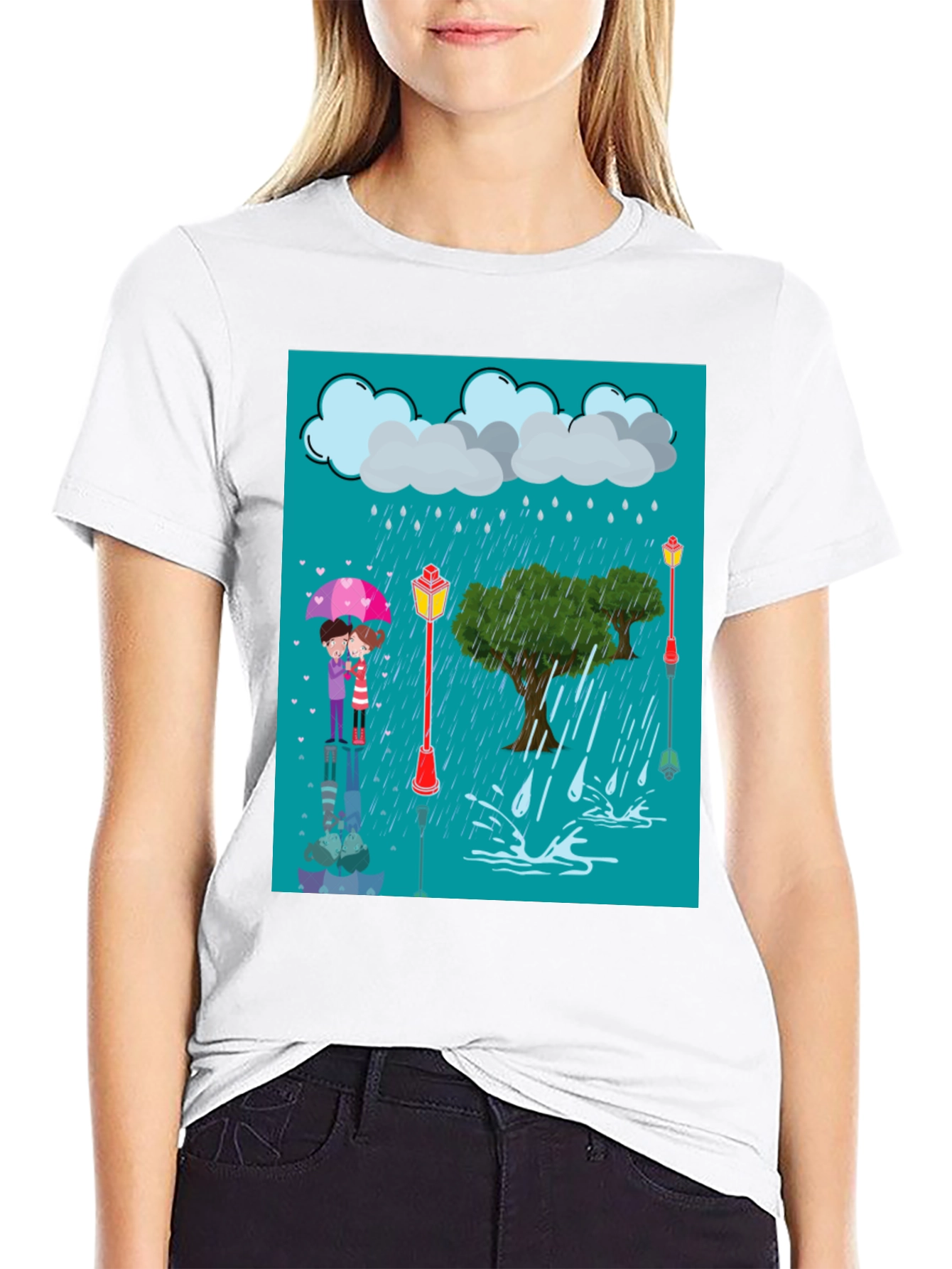 Black Rainy Day Lovers T-Shirt view 9
