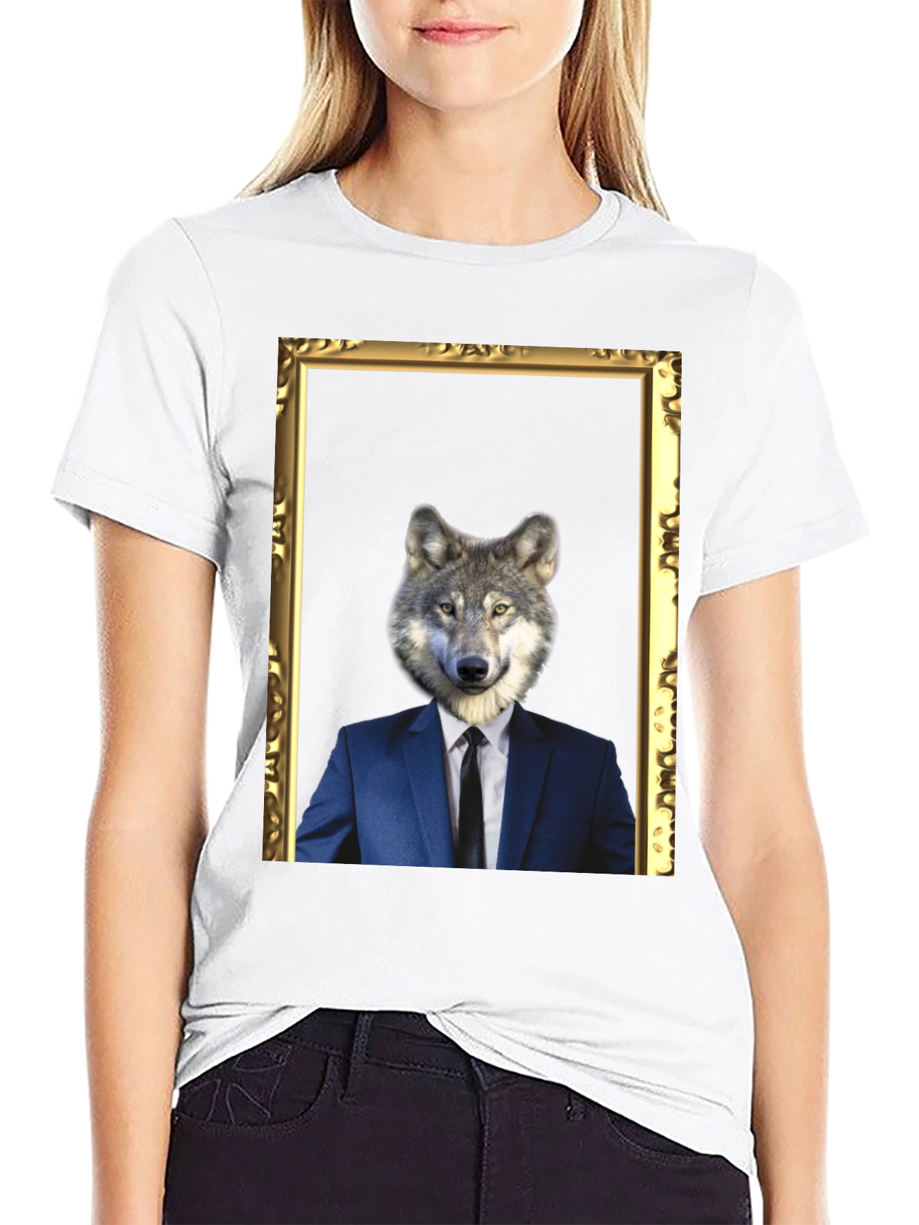 Black Wolf in Suit T-Shirt - Unique Graphic Tee view 9