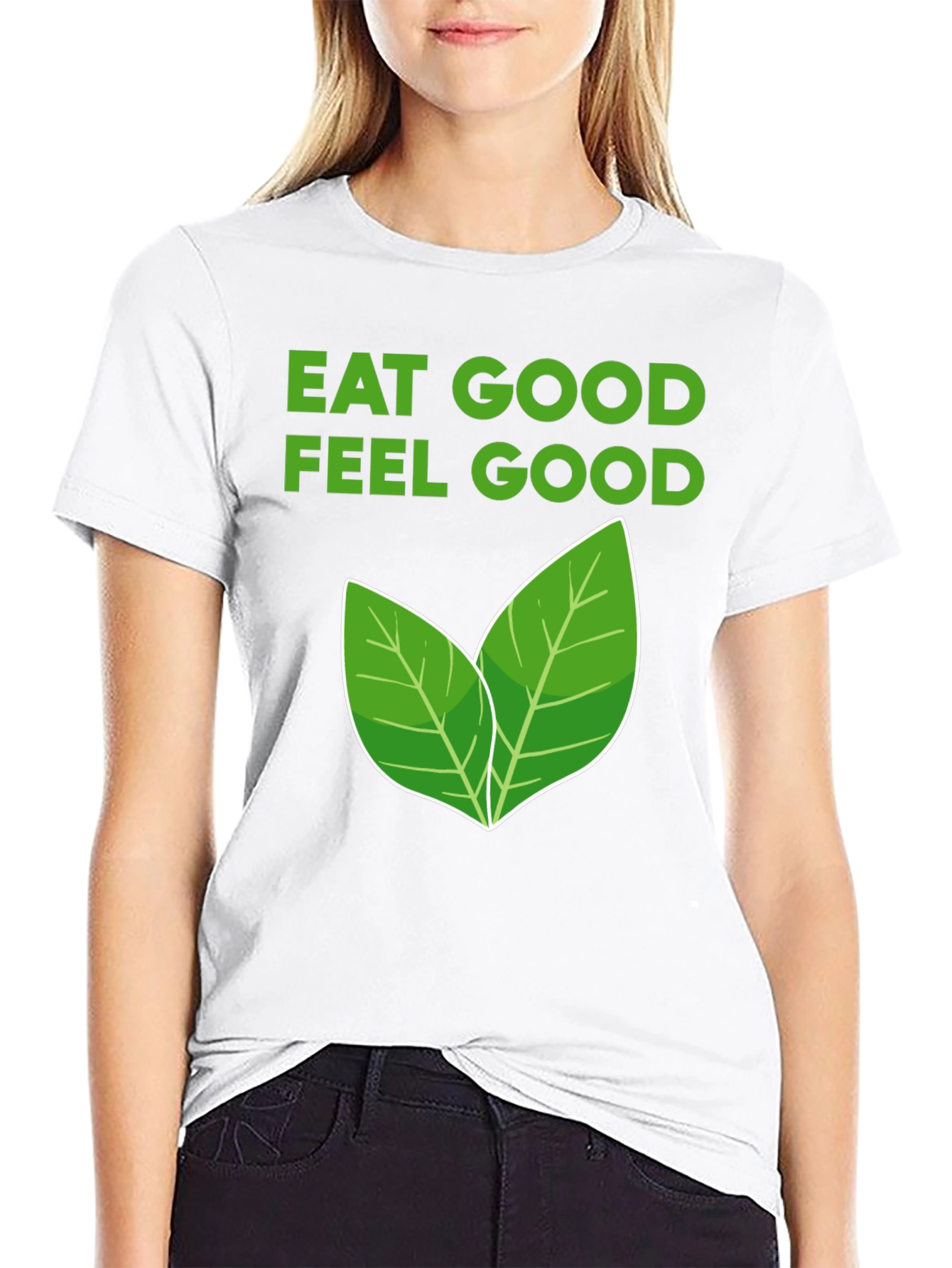 Black Eat Good Feel Good Vegan Graphic Tee view 9