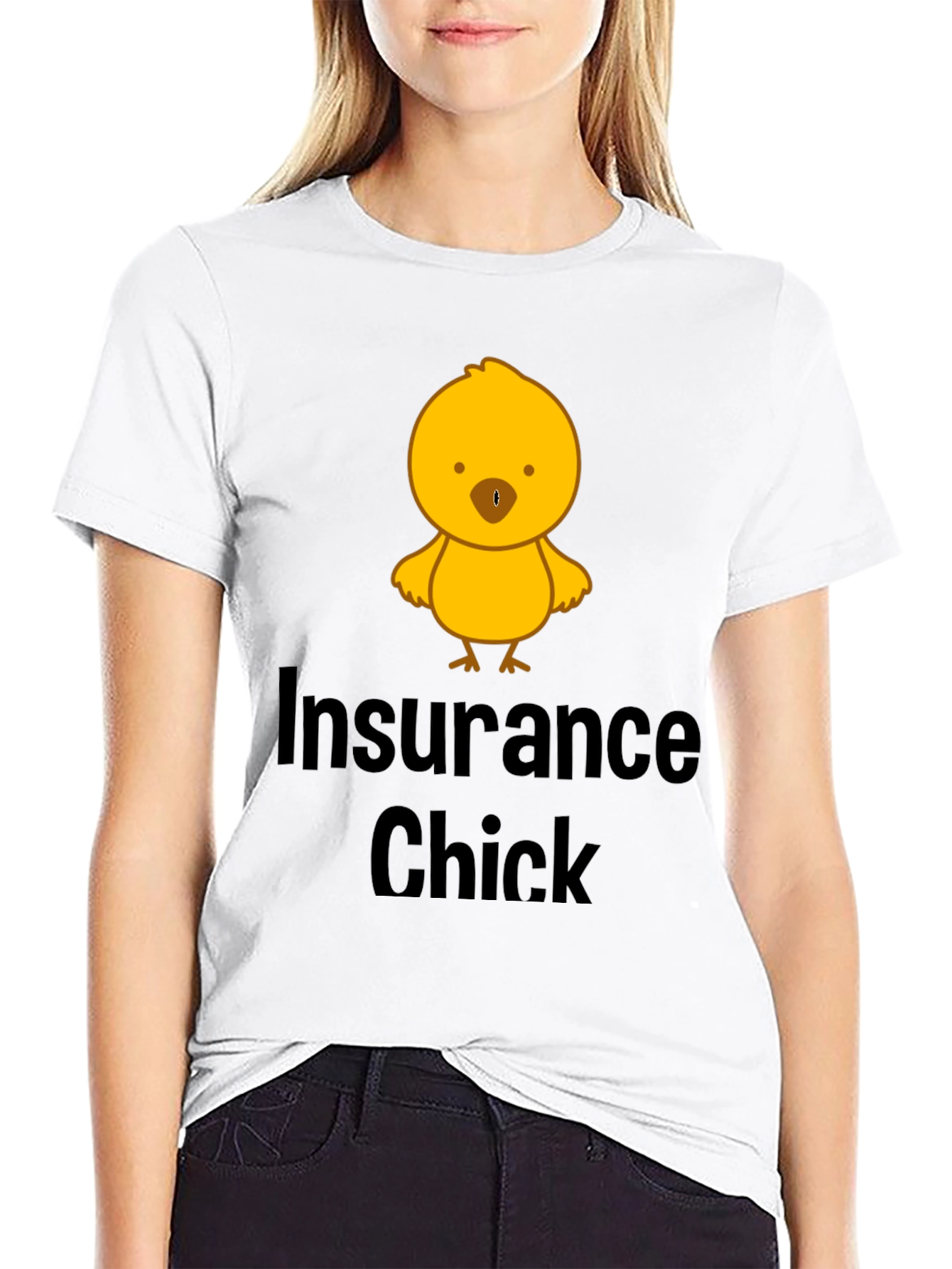 Black Insurance Chick T-Shirt - Funny & Unique Design view 9