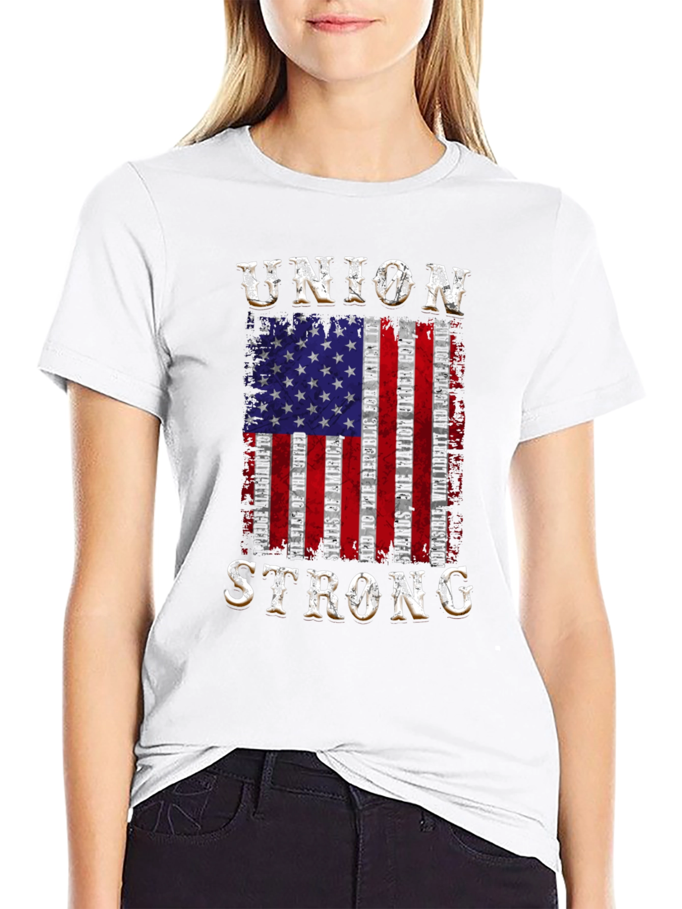 Black Union Strong Patriotic T-Shirt view 9