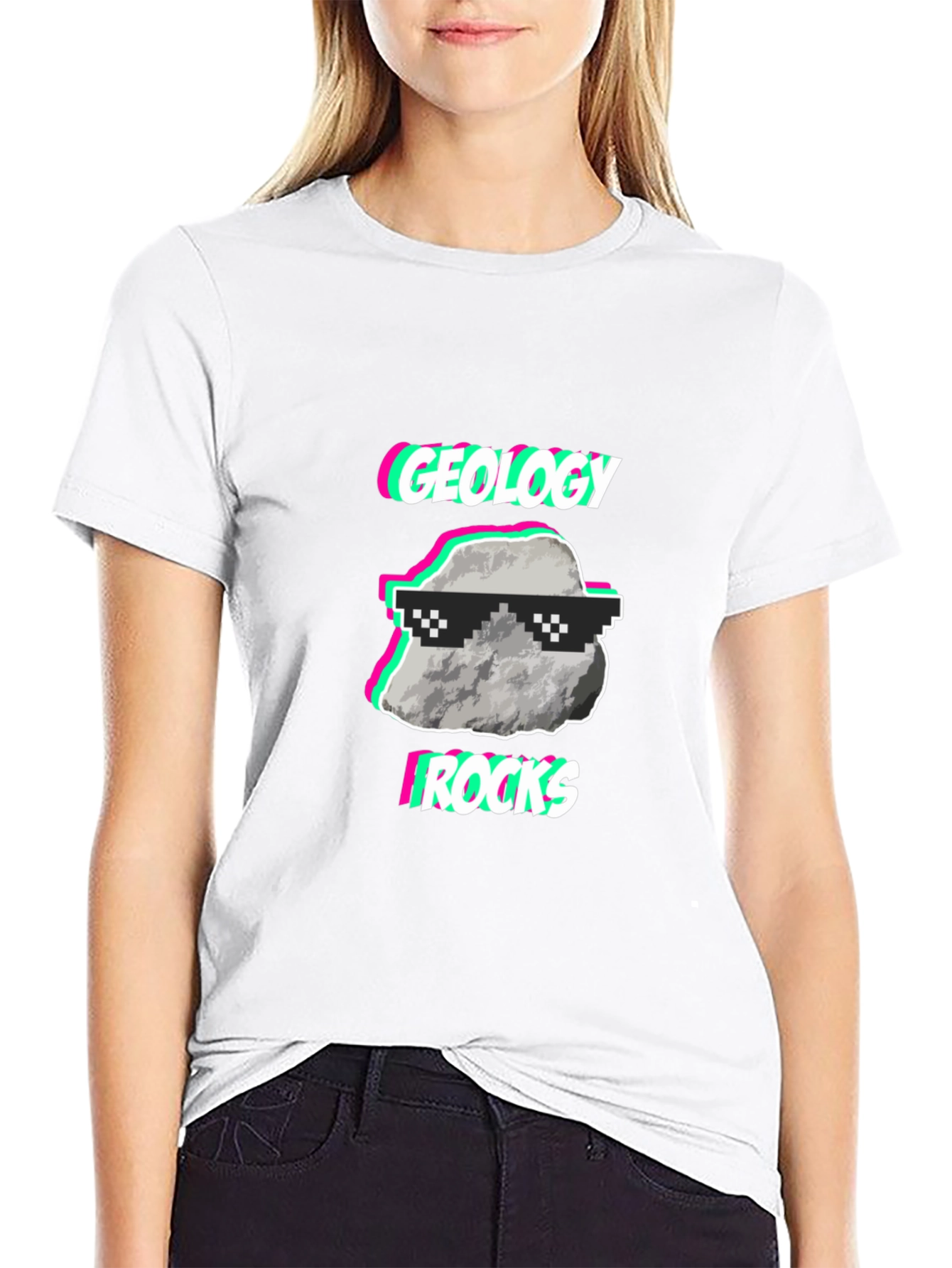 Black Geology Rocks T-Shirt - Cool Rock with Shades Tee view 9