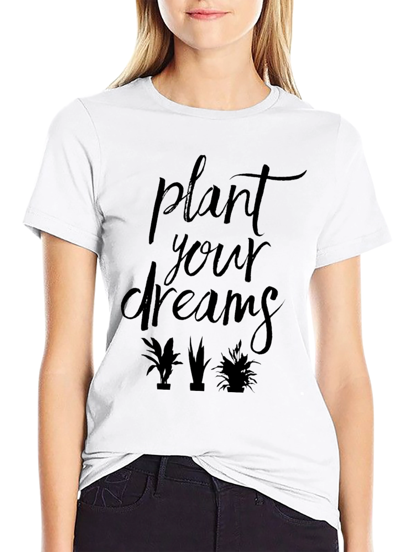 Black Plant Your Dreams Graphic Tee - Black view 9