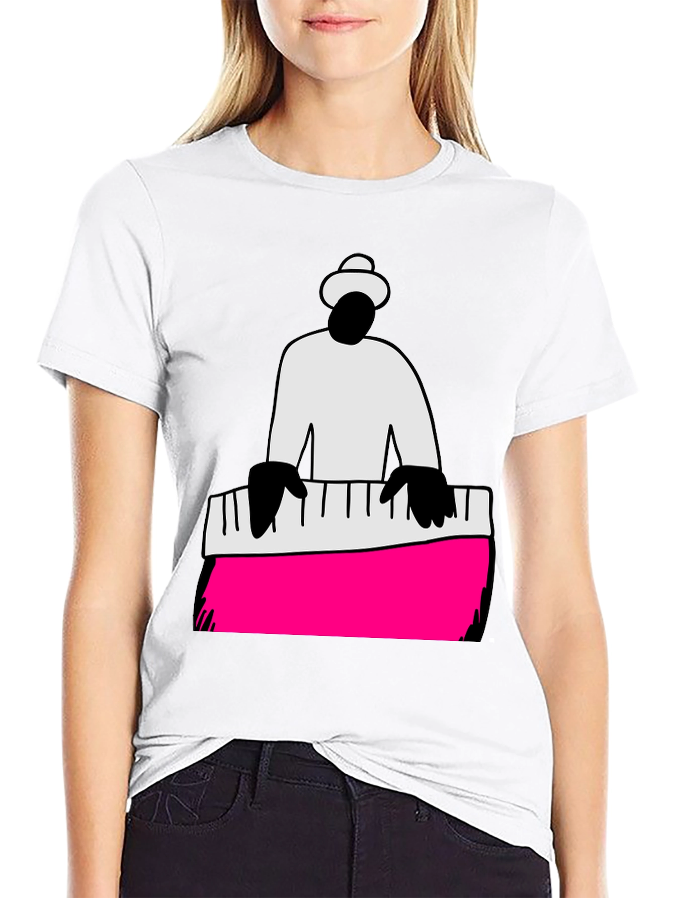 Black Piano Man Graphic Tee - Cool Musician T-Shirt view 9