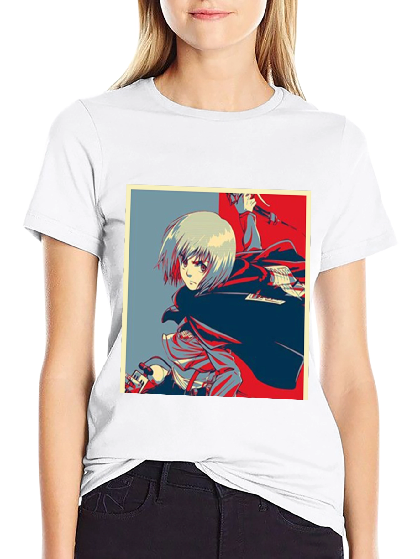 Black Anime Graphic T-Shirt - Attack on Titan Style view 9