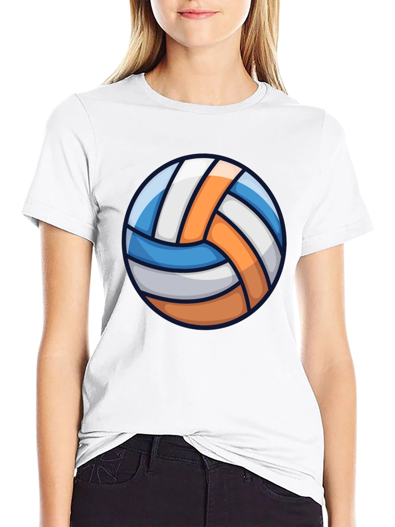 Black Volleyball Graphic Tee - Sporty Casual T-Shirt view 9
